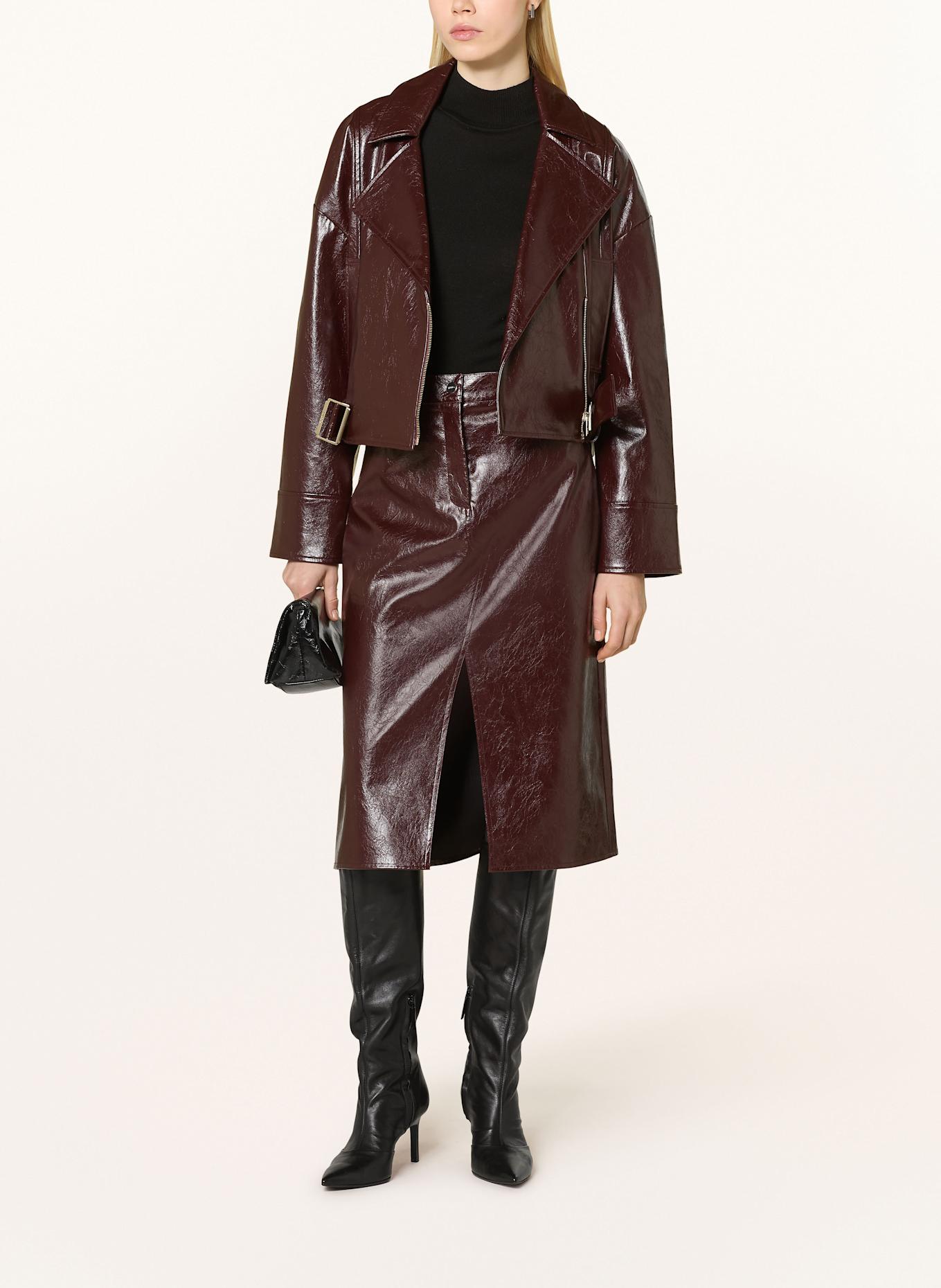 LIU JO Rock in Lederoptik: DUNKELROT