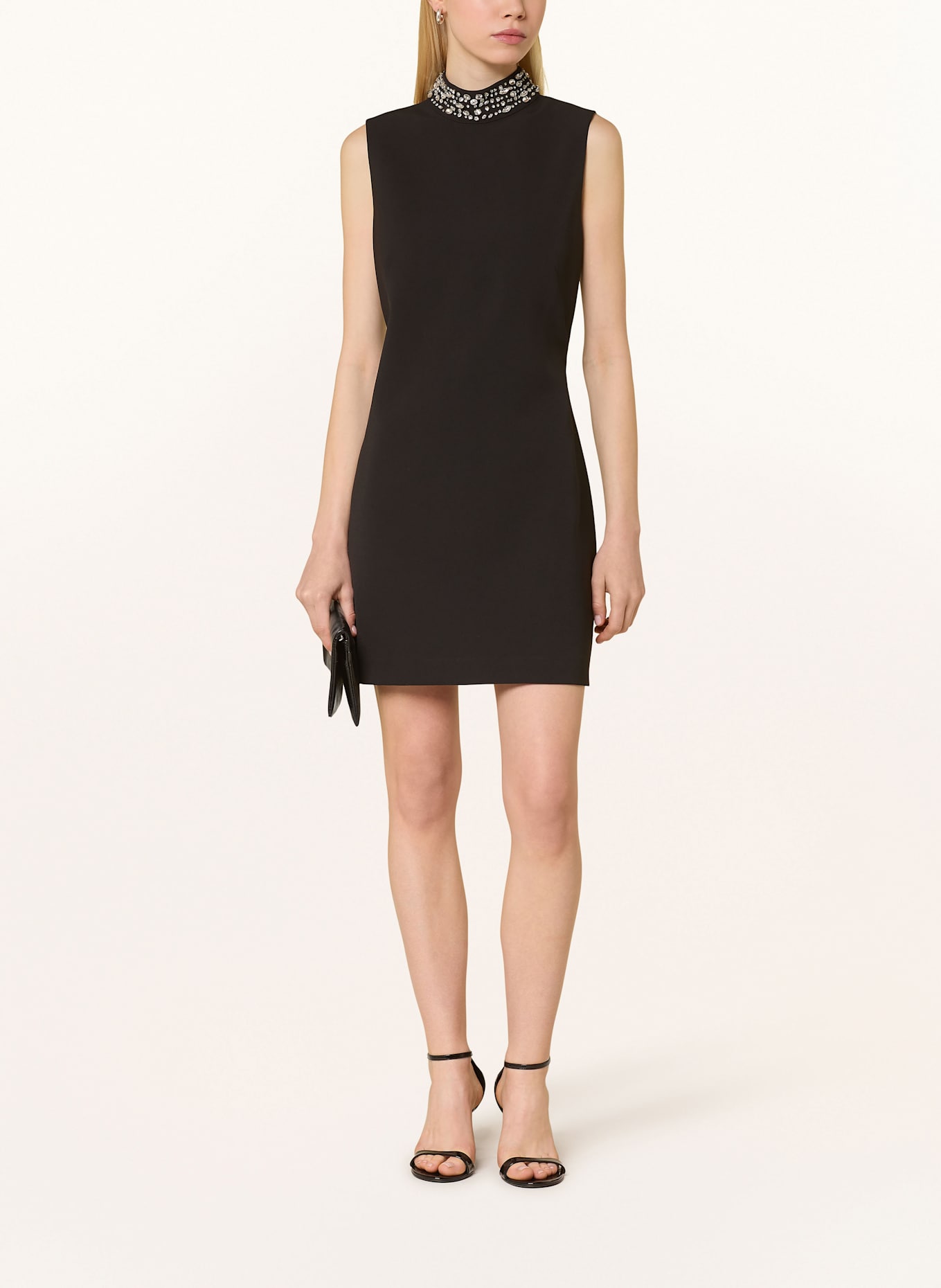 LIU JO Kleid mit Schmucksteinen: SCHWARZ