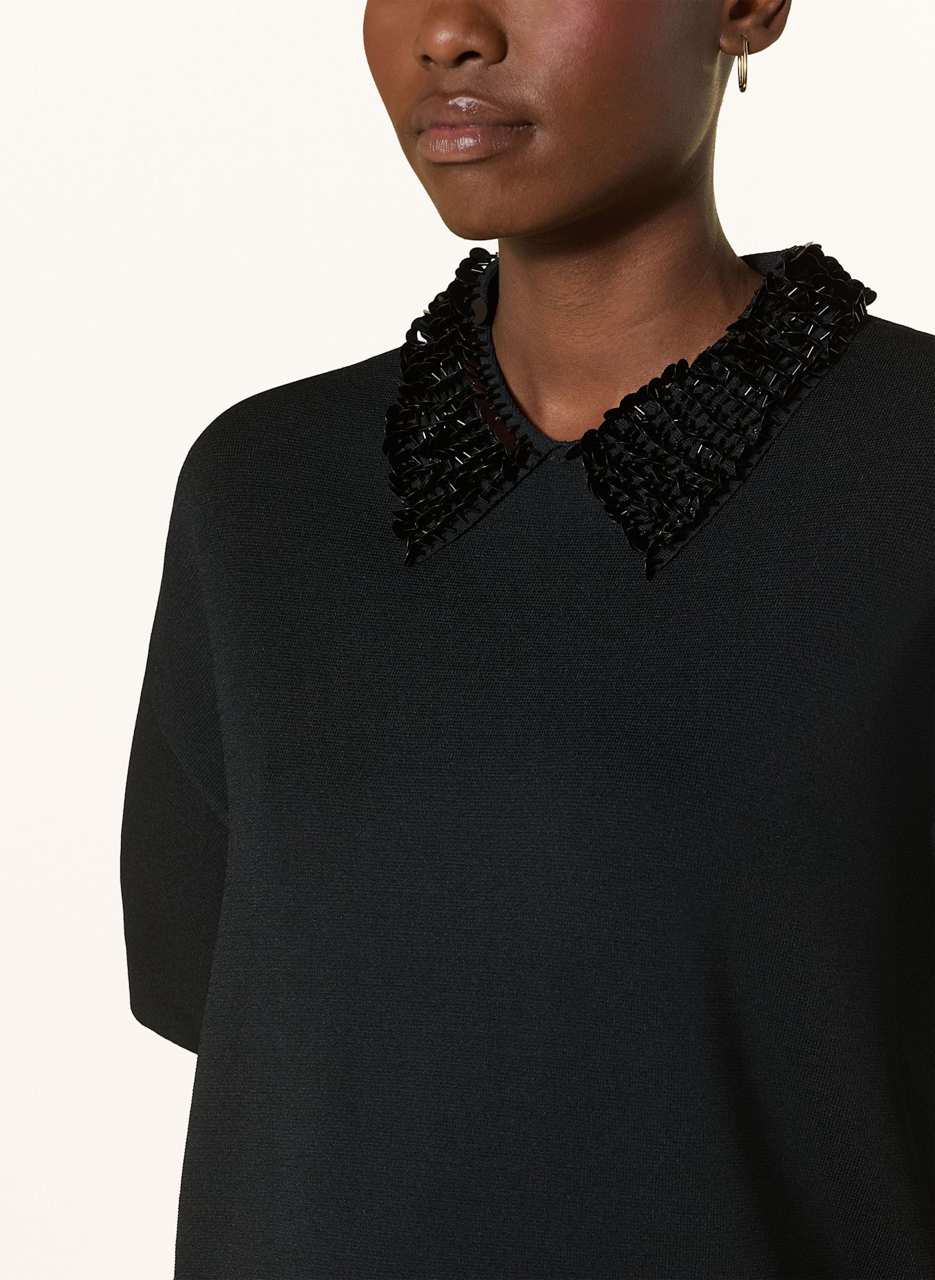 LIU JO Blusenshirt mit Pailletten: SCHWARZ