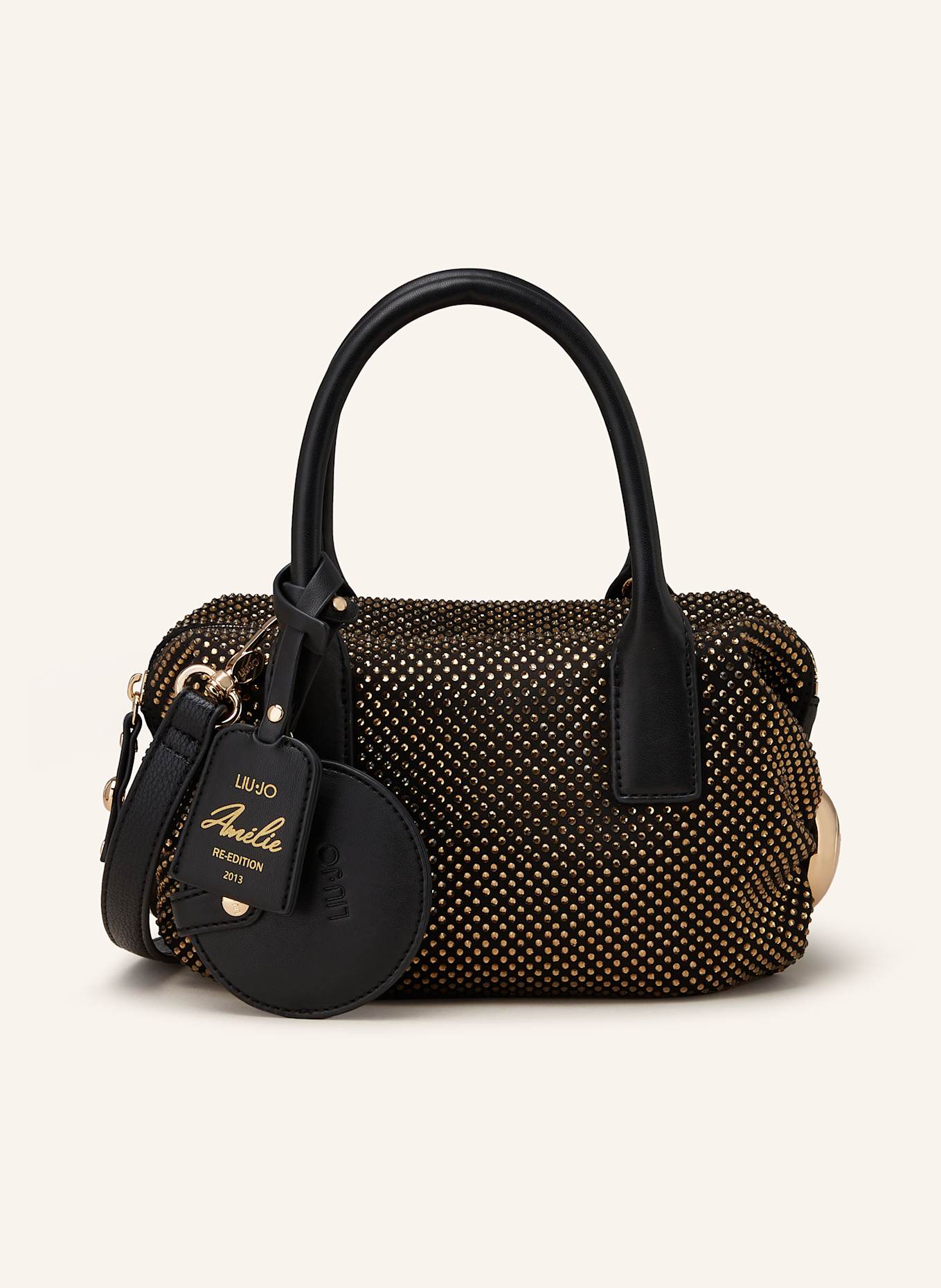 LIU JO Handtasche mit Schmucksteinen: SCHWARZ