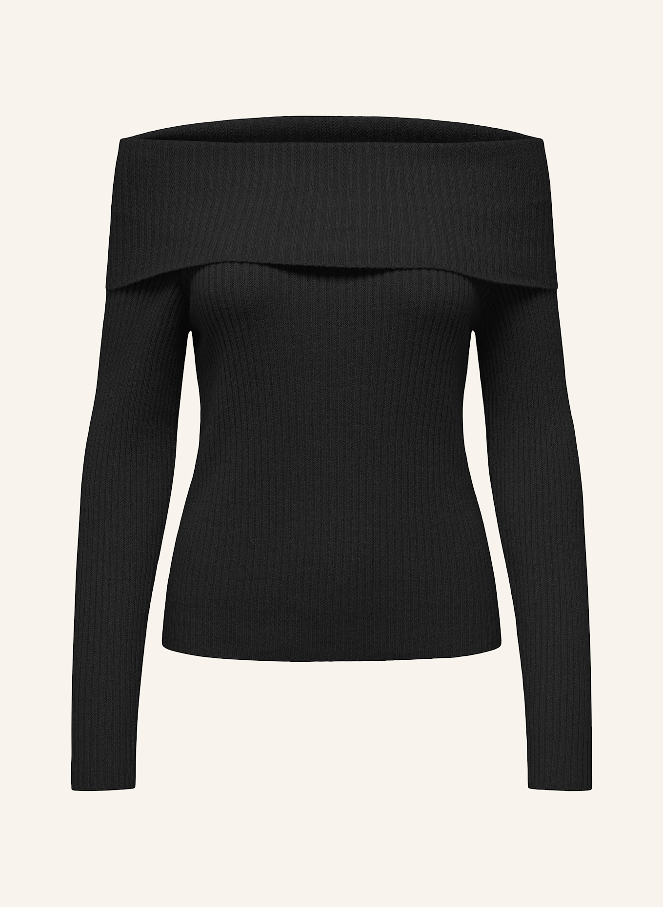 ONLY Off-Shoulder-Pullover: SCHWARZ