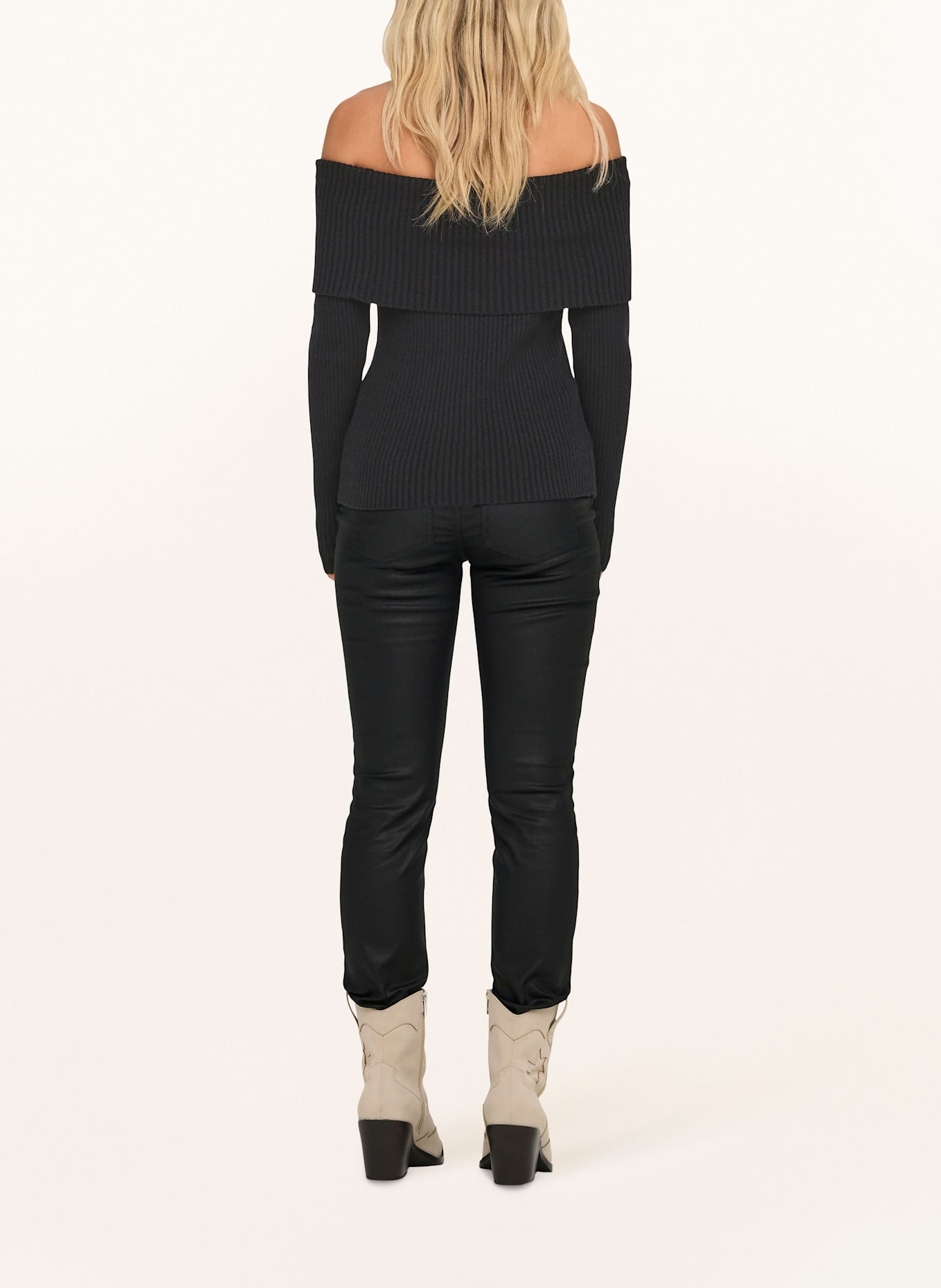 ONLY Off-Shoulder-Pullover: SCHWARZ