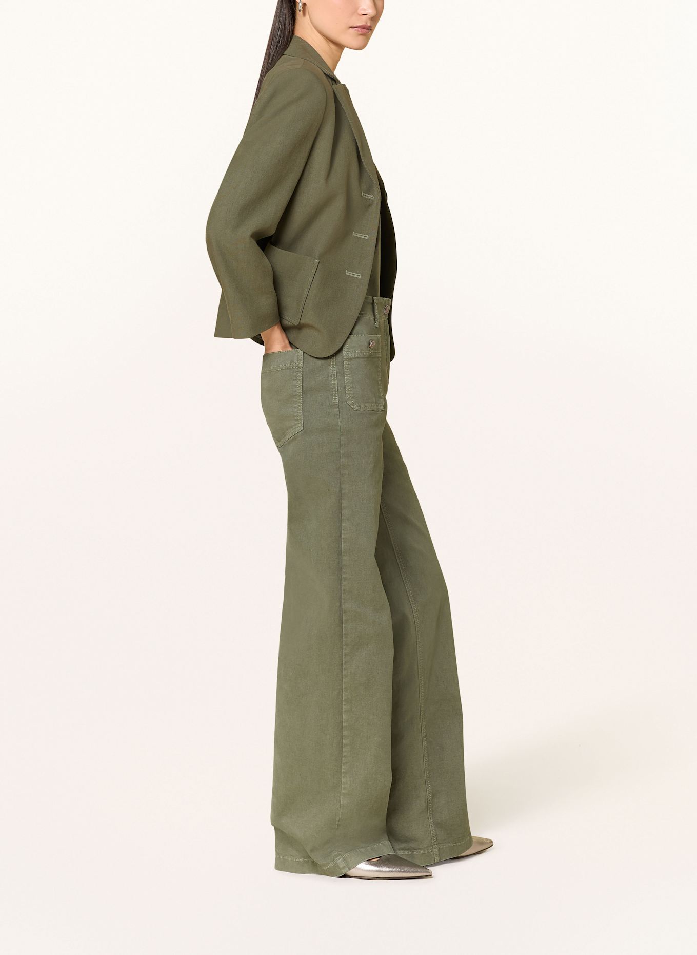 LUISA CERANO Wide Leg Jeans: 3572 cool khaki old dye