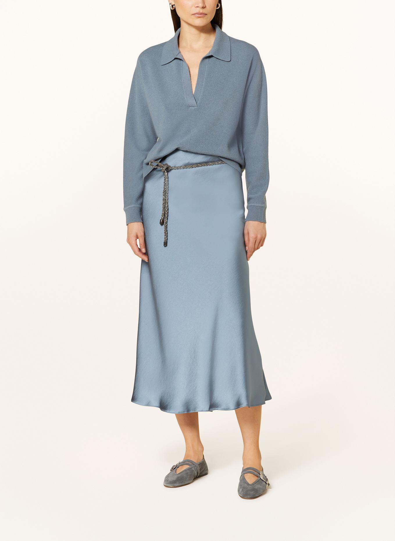 LUISA CERANO Satinrock: BLAUGRAU