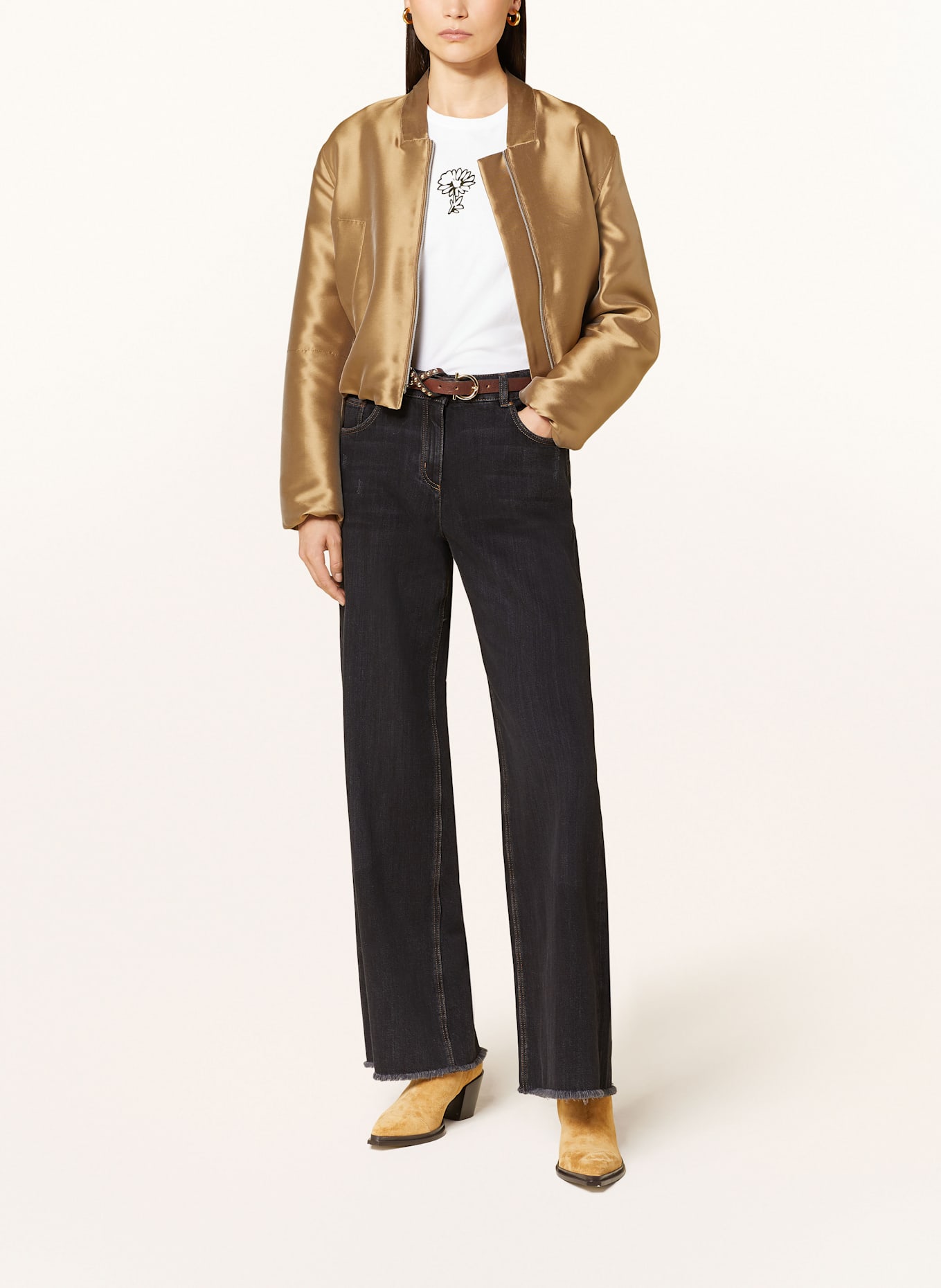 LUISA CERANO Wide Leg Jeans: 1 Deep Black