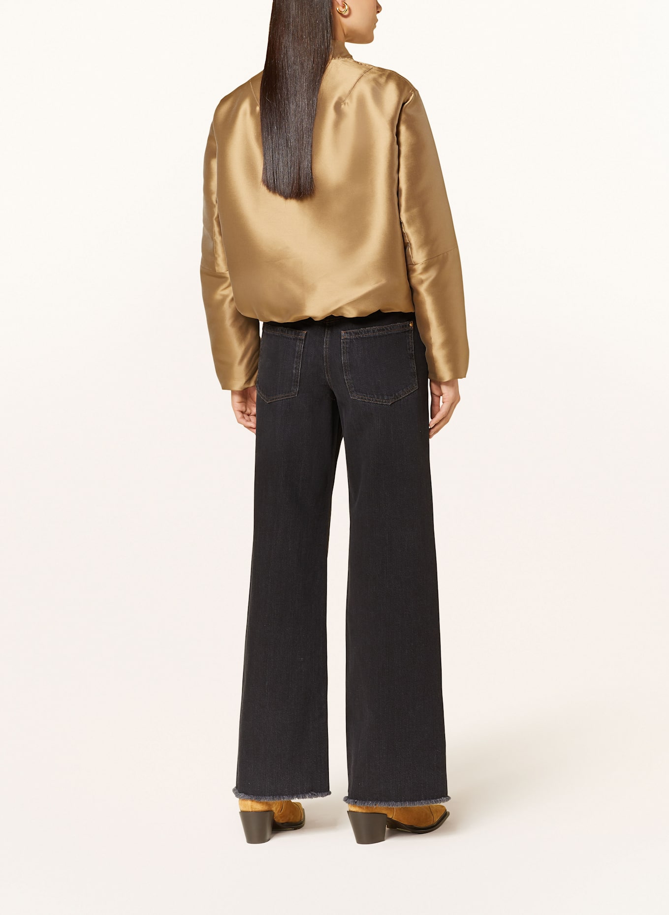 LUISA CERANO Wide Leg Jeans: 1 Deep Black