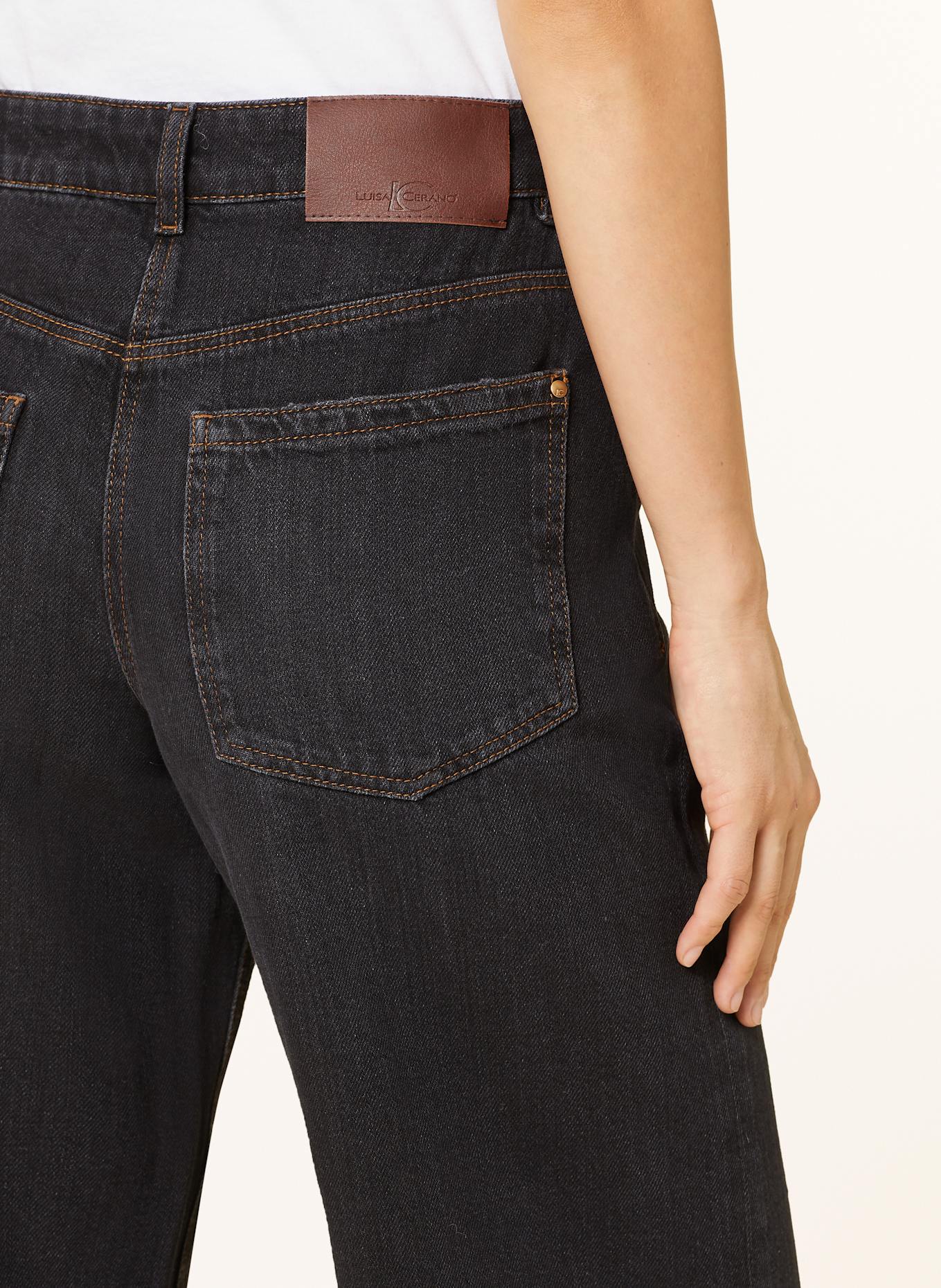 LUISA CERANO Wide Leg Jeans: 1 Deep Black