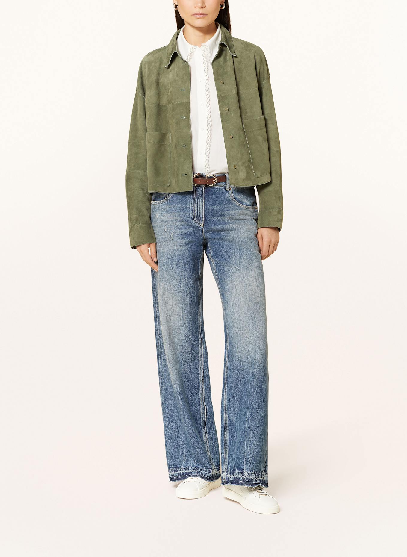 LUISA CERANO Lederblouson: KHAKI