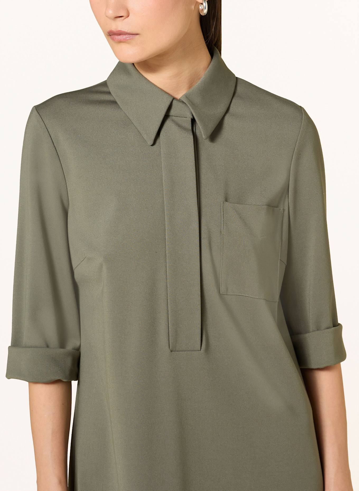 LUISA CERANO Hemdblusenkleid mit 3/4-Arm: KHAKI
