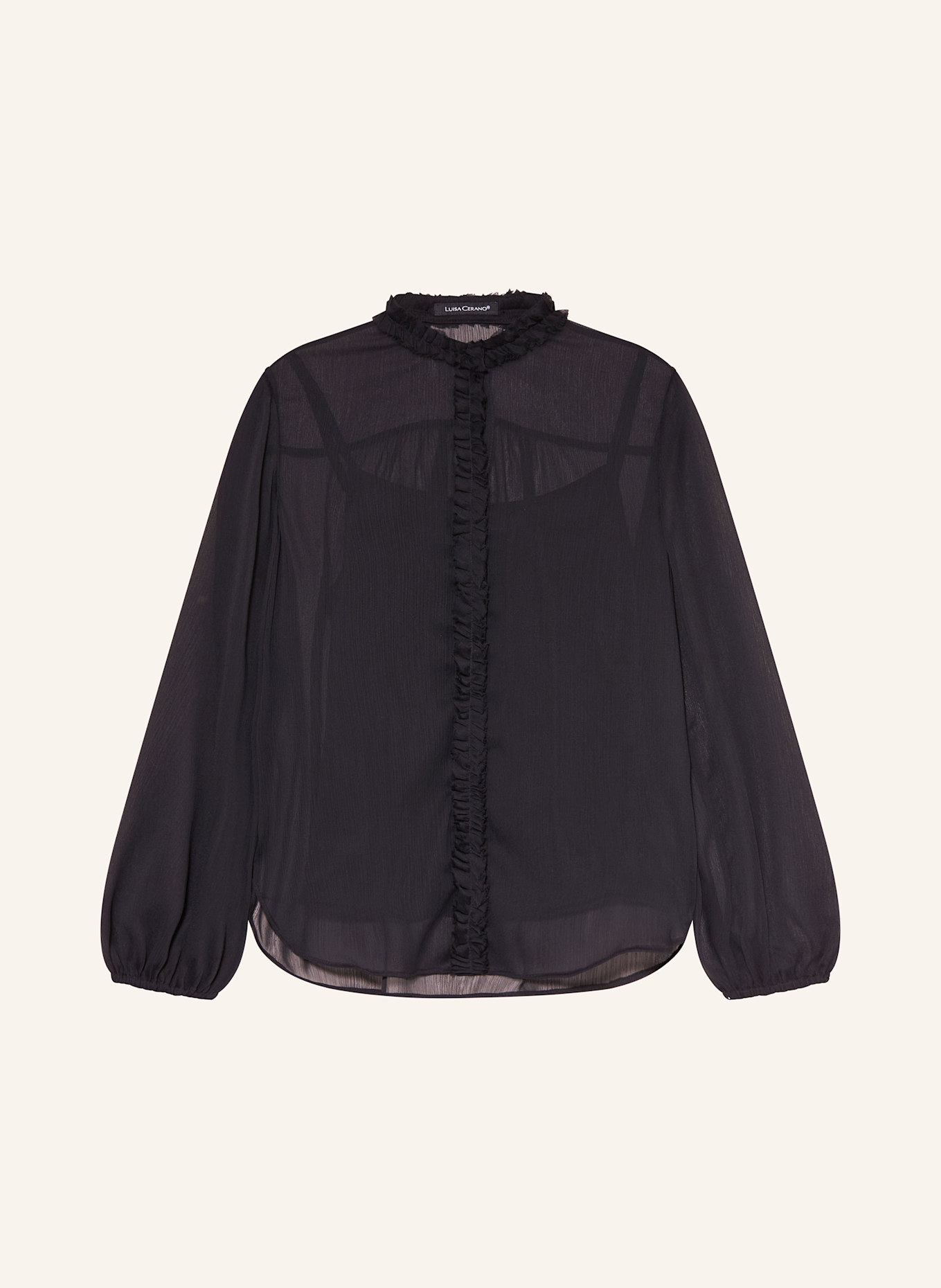 LUISA CERANO Bluse mit Rüschen: SCHWARZ