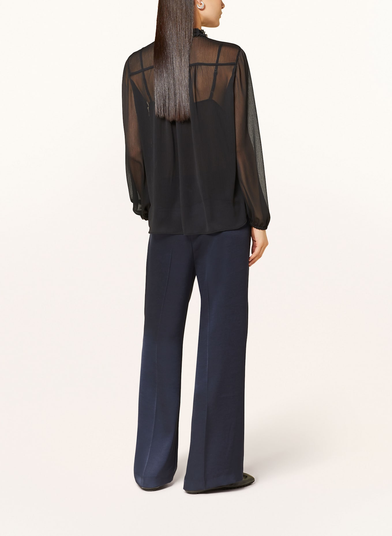 LUISA CERANO Bluse mit Rüschen: SCHWARZ