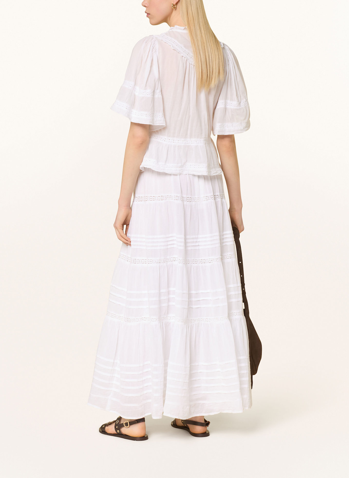 NEO NOIR Chemisier EVIENNE à volants: BLANC