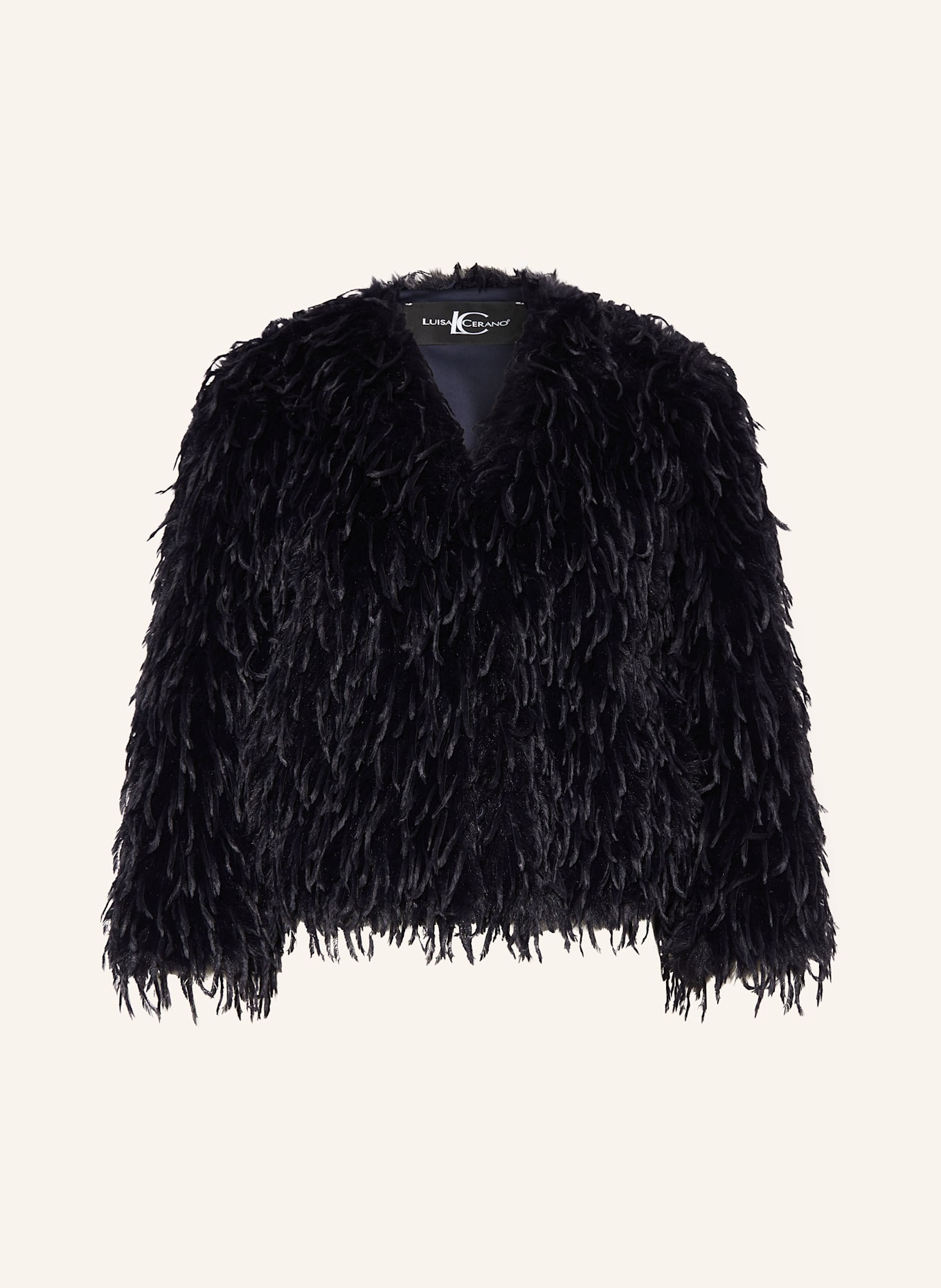 LUISA CERANO Kunstfell-Jacke: DUNKELBLAU