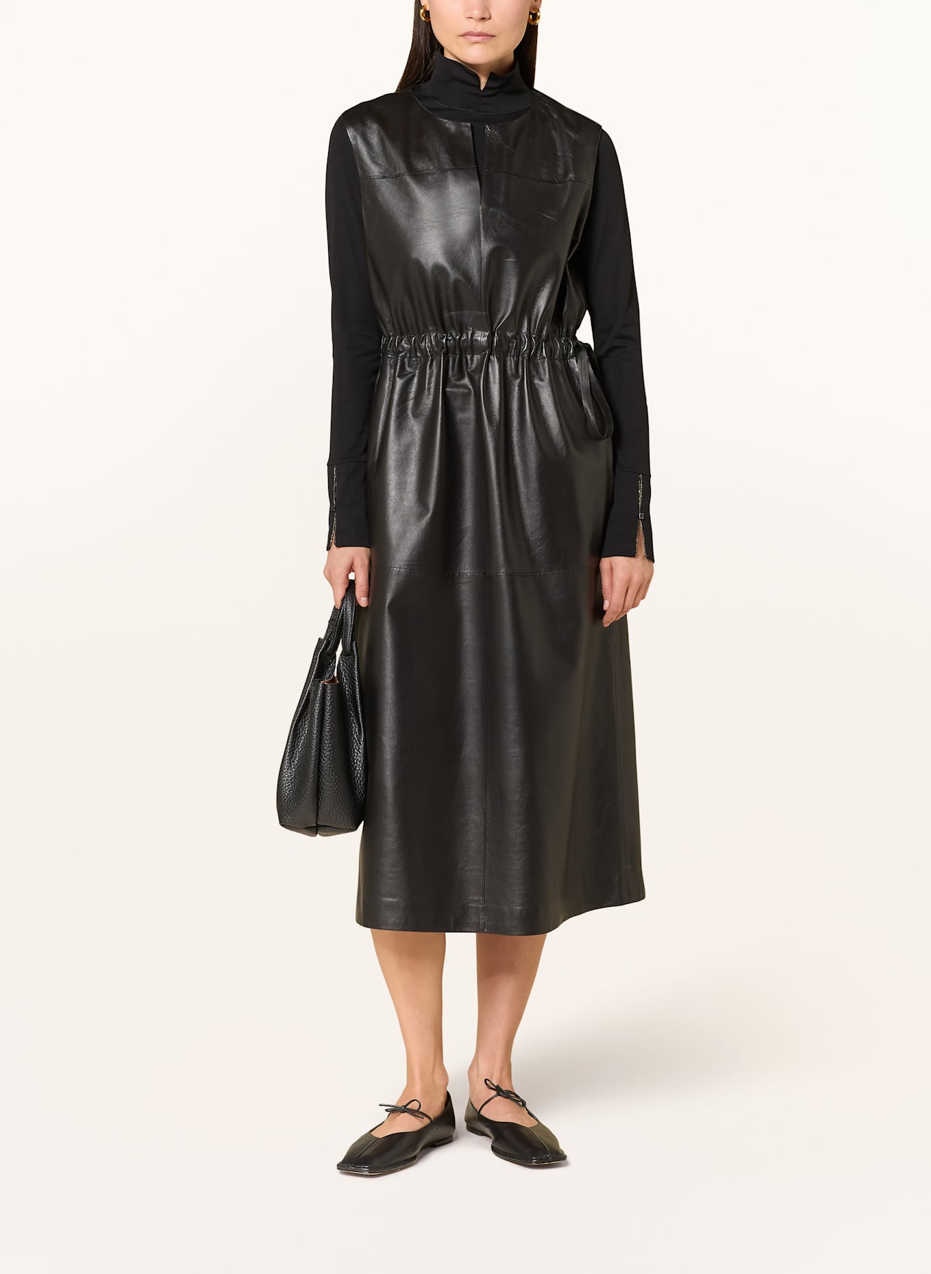 MARC CAIN Lederkleid: 900 BLACK