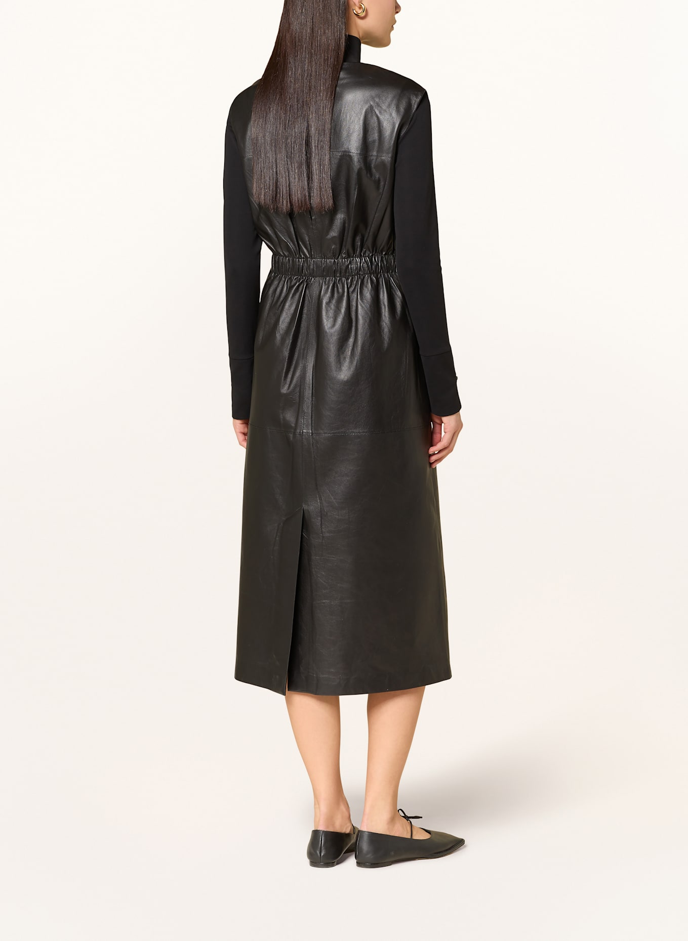 MARC CAIN Lederkleid: 900 BLACK