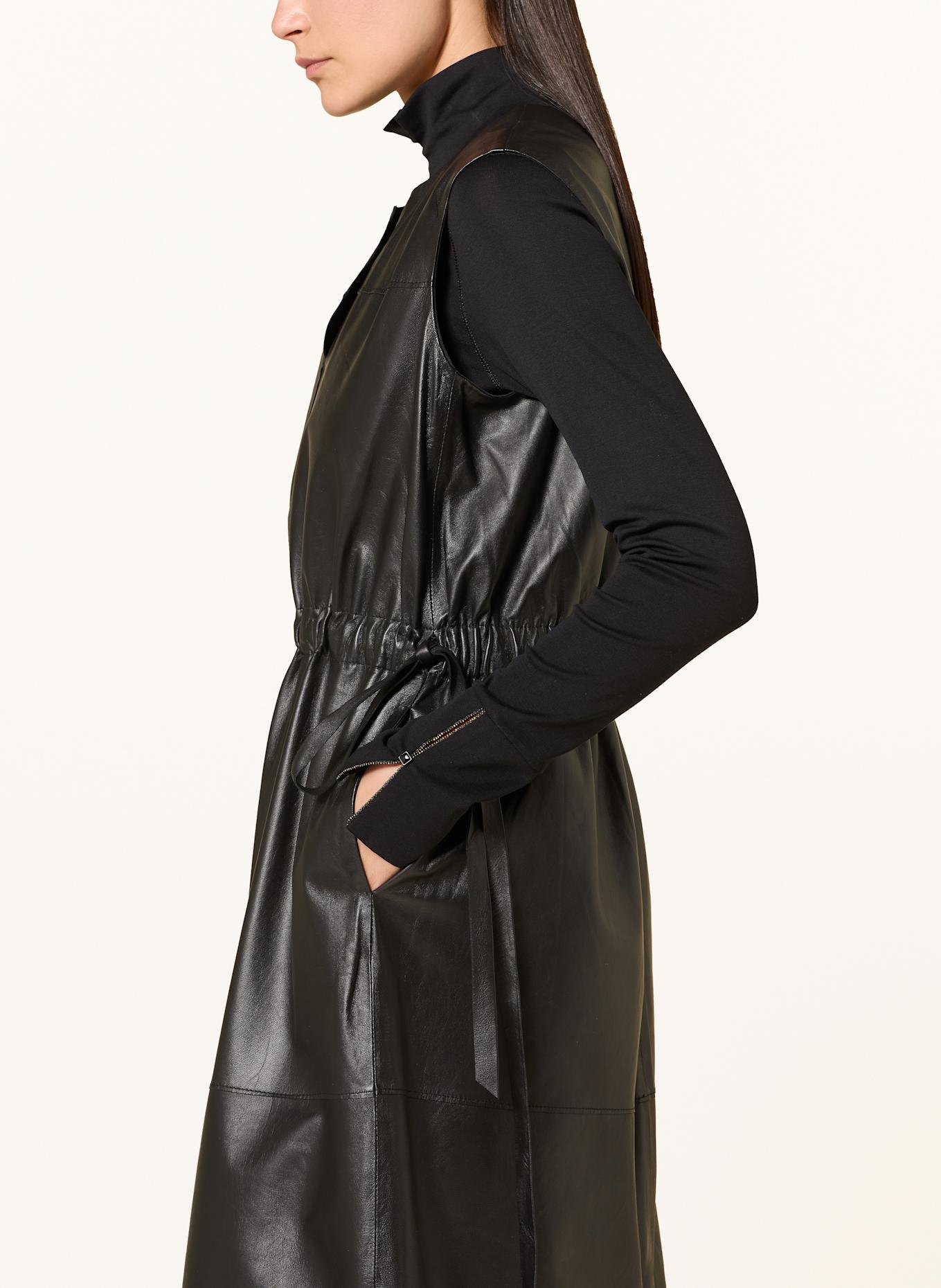 MARC CAIN Lederkleid: 900 BLACK