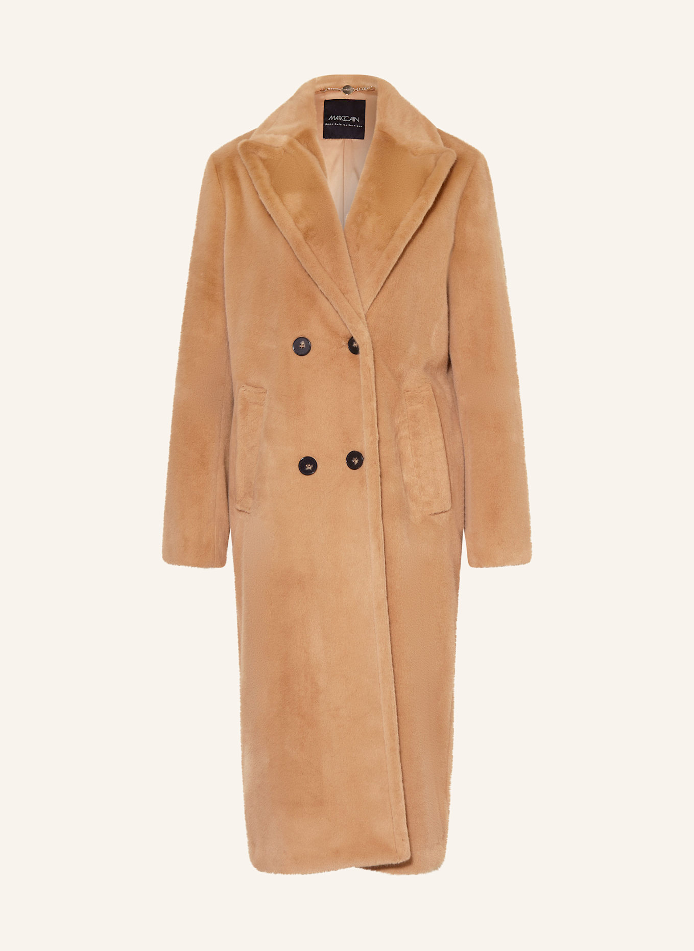 MARC CAIN Kunstfell-Mantel: 625 warm sand