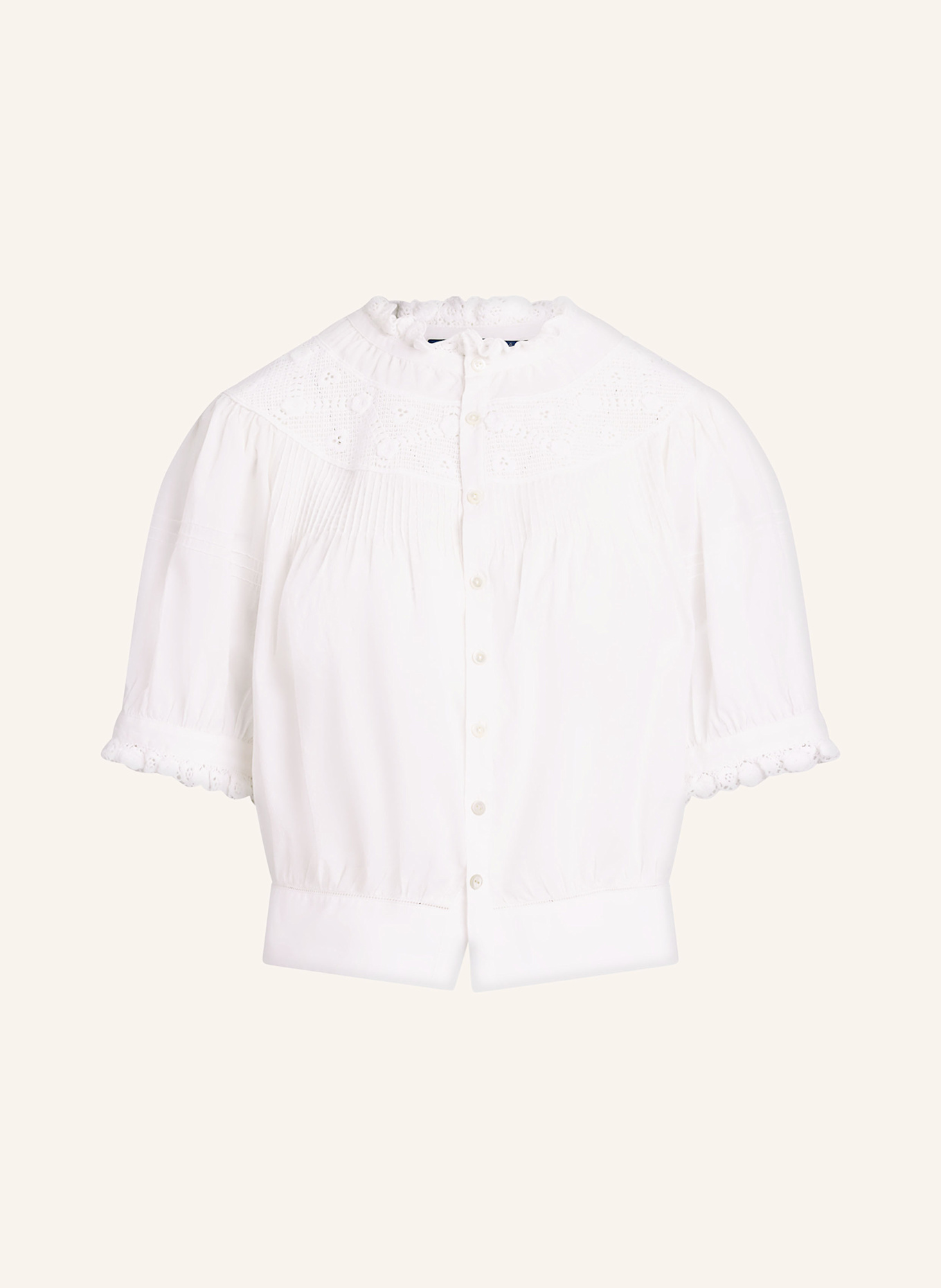 POLO RALPH LAUREN Bluse mit Spitze, Farbe: WEISS (Bild 1)