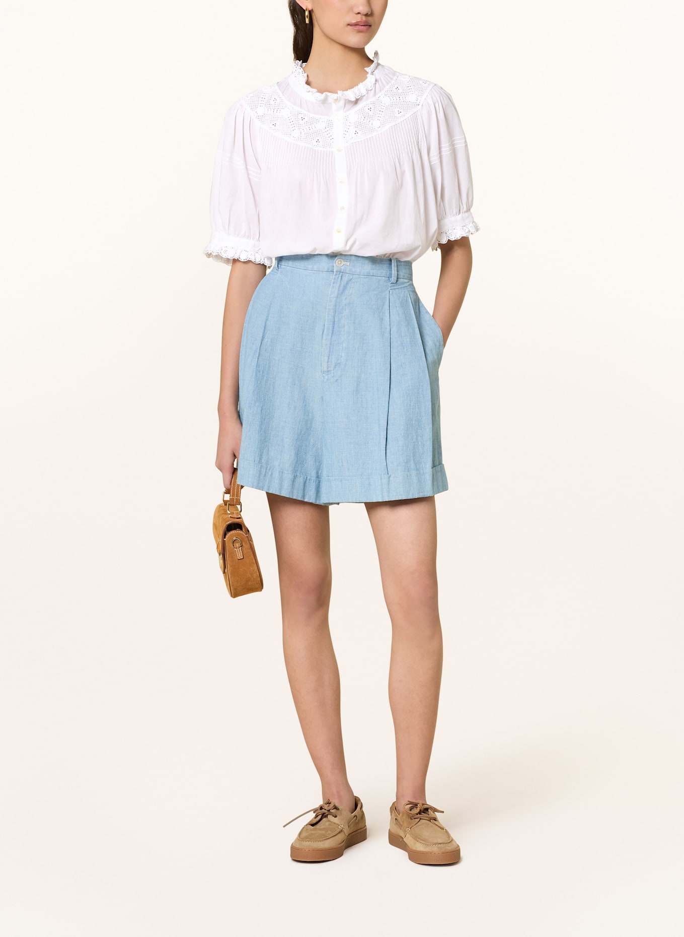 POLO RALPH LAUREN Bluse mit Spitze, Farbe: WEISS (Bild 2)