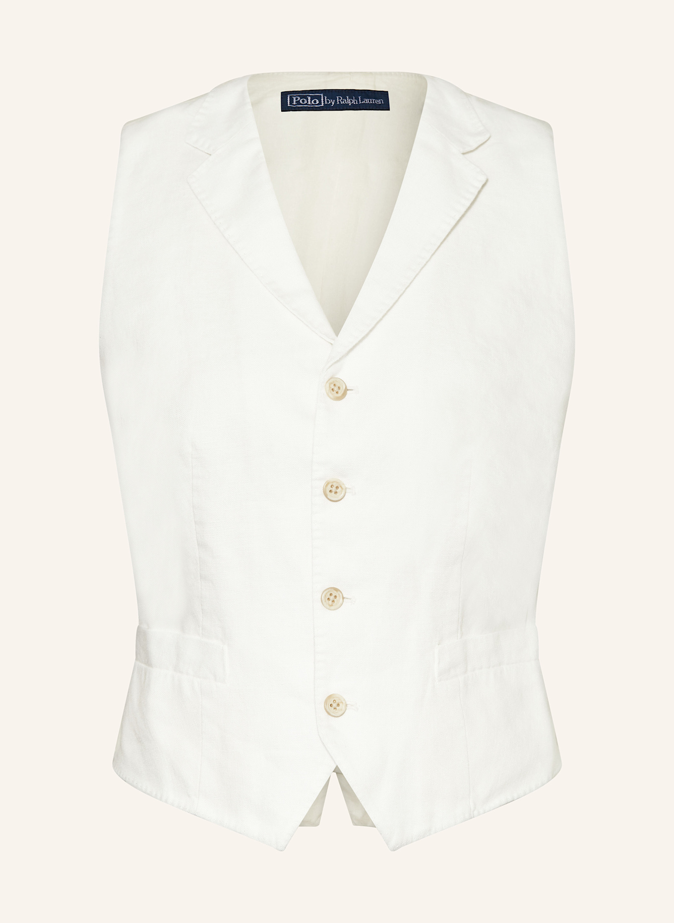 POLO RALPH LAUREN Blazerweste aus Leinen: WEISS
