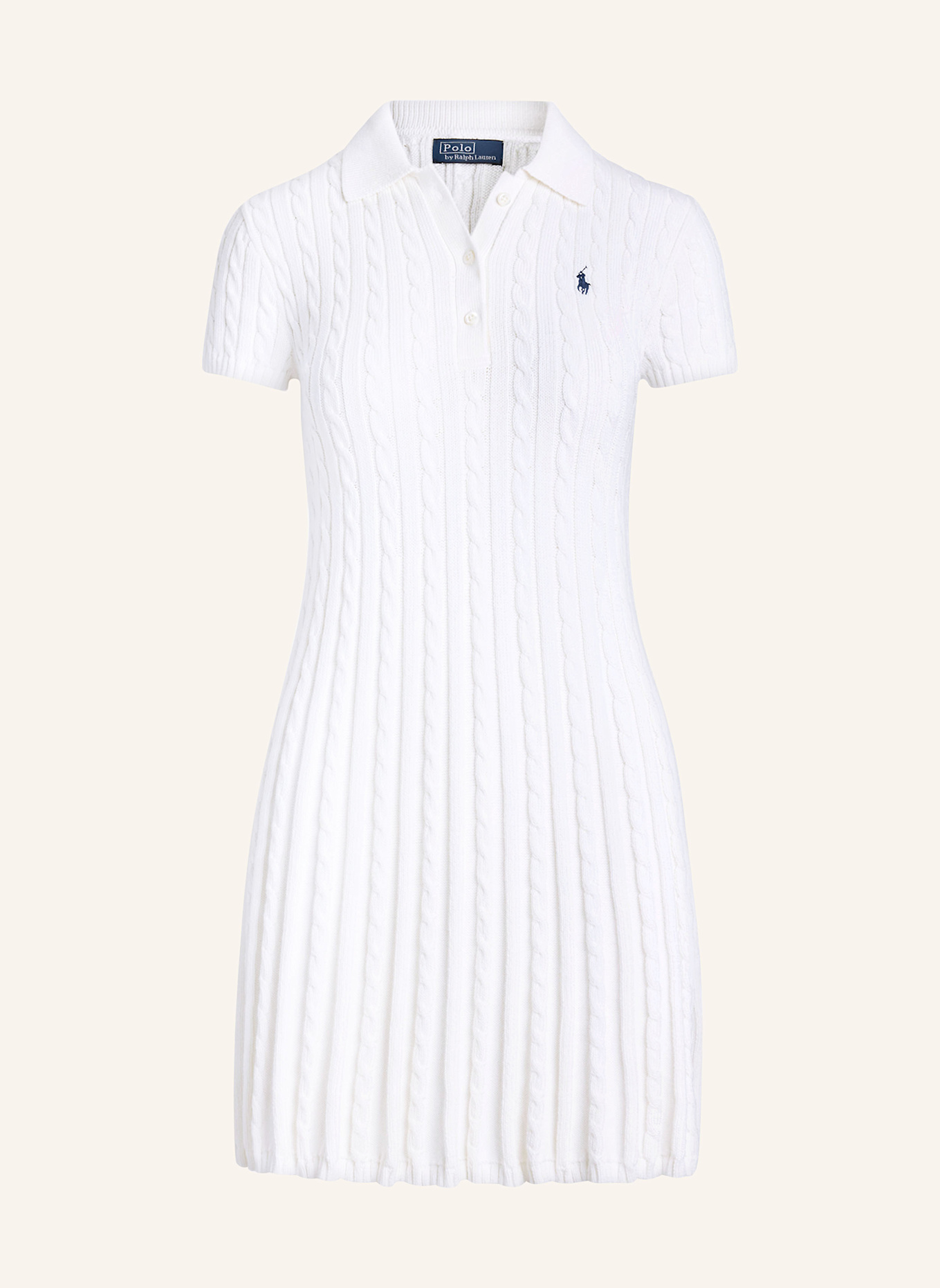 POLO RALPH LAUREN Knitted polo dress in white