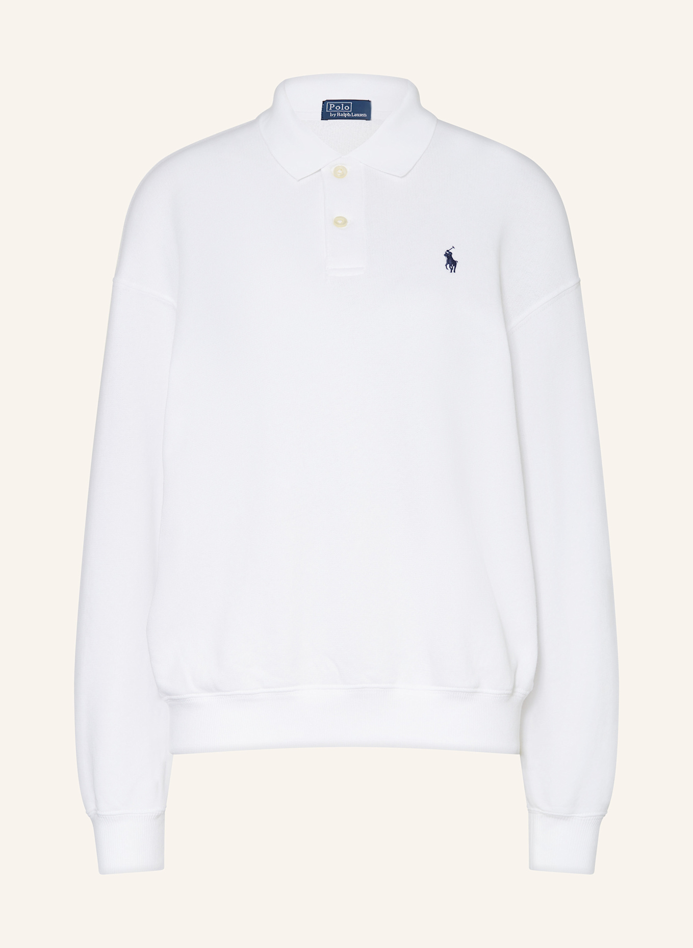 POLO RALPH LAUREN Sweatshirt fabric polo shirt: WHITE