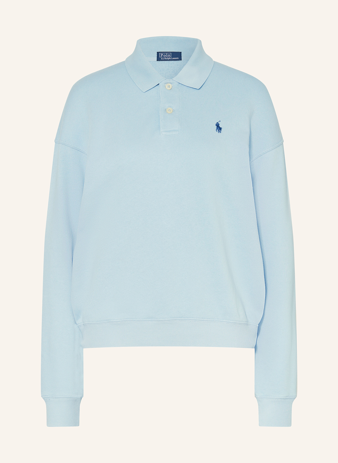 POLO RALPH LAUREN Sweatshirt fabric polo shirt: LIGHT BLUE