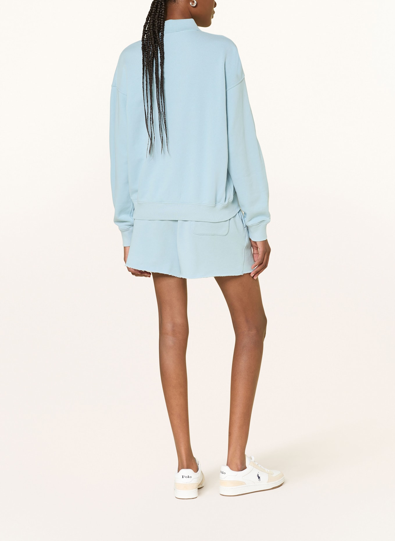 POLO RALPH LAUREN Sweatshirt fabric polo shirt: LIGHT BLUE