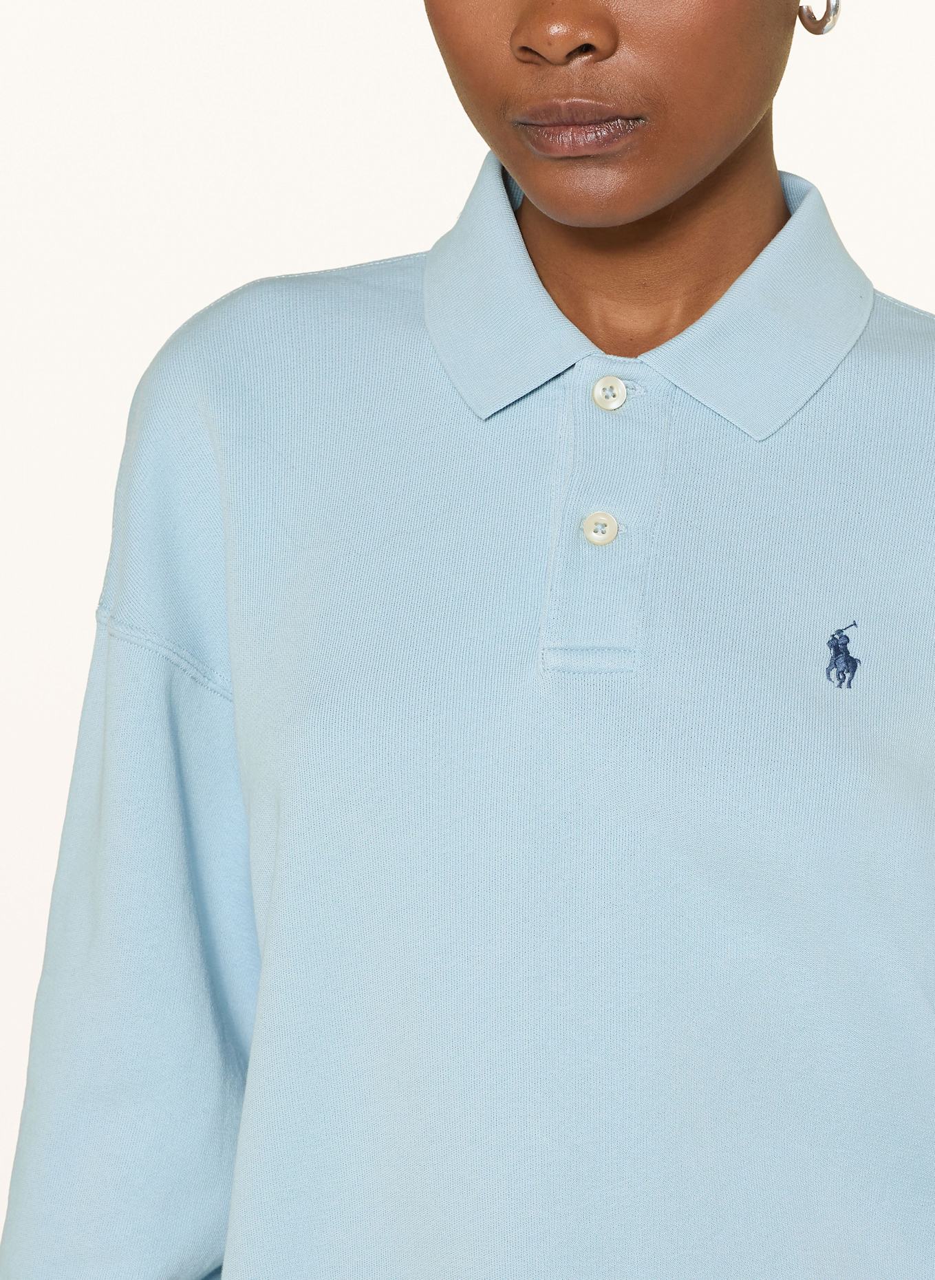 POLO RALPH LAUREN Sweatshirt fabric polo shirt: LIGHT BLUE