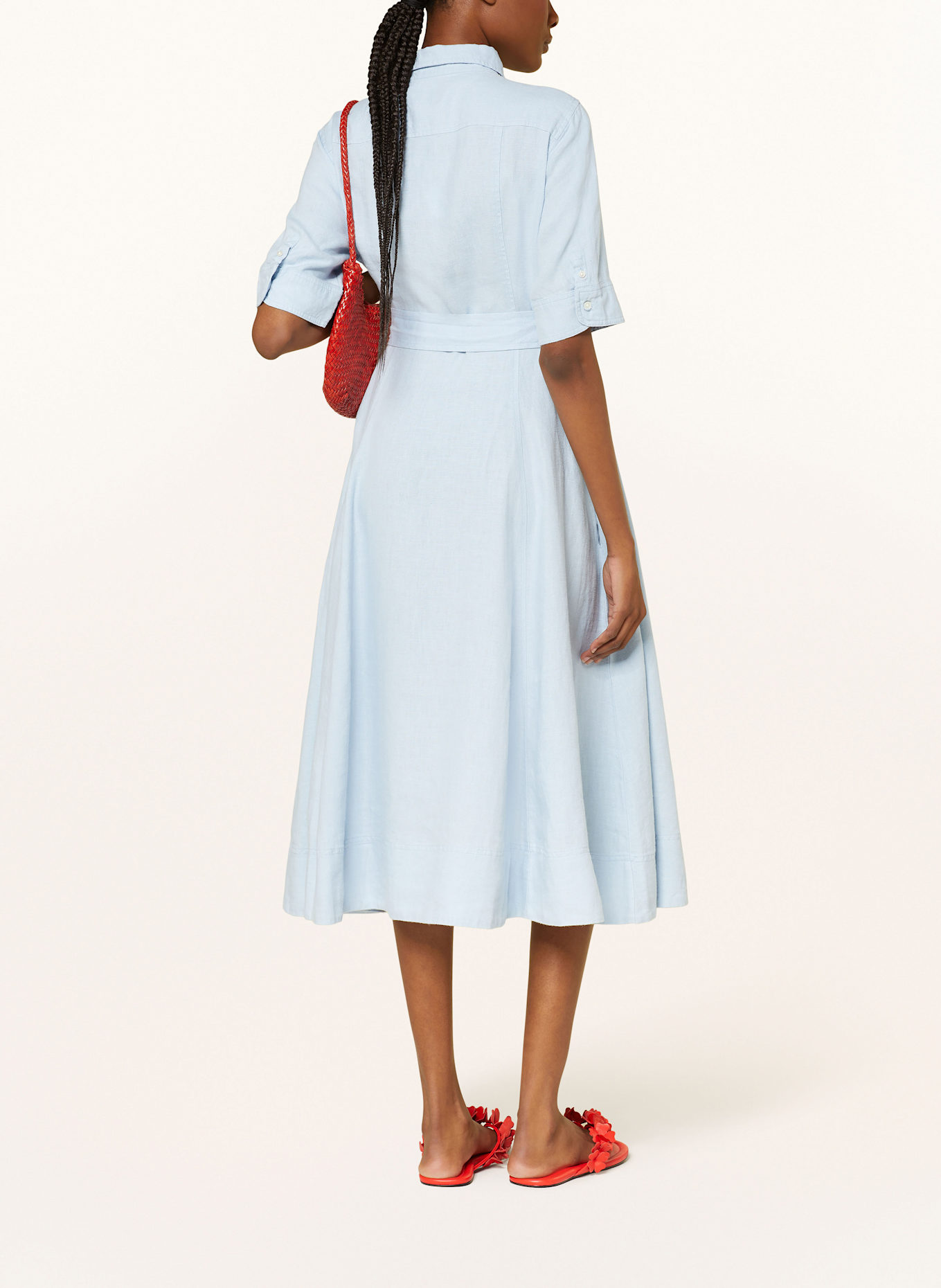 POLO RALPH LAUREN Sukienka koszulowa z lnu: JASNONIEBIESKI