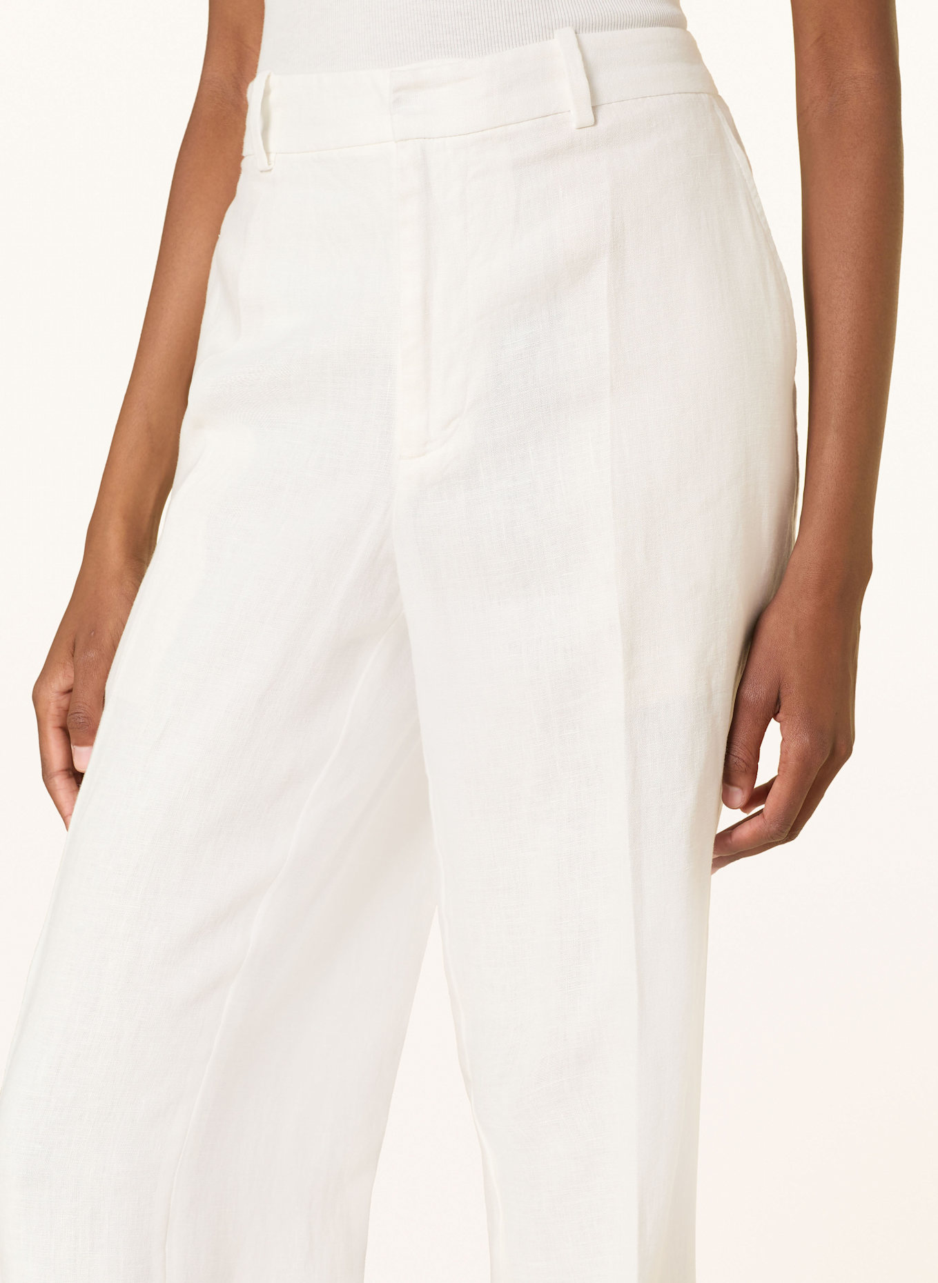 POLO RALPH LAUREN Marlenehose aus Leinen: WEISS