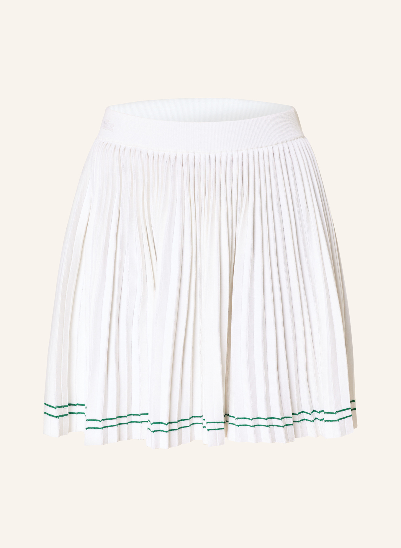 LACOSTE Plisseerock LOULOU: WEISS/ GRÜN