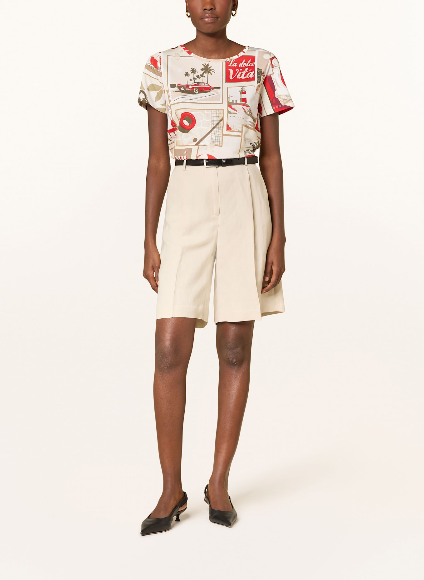 monari T-Shirt: CREME/ BEIGE/ ROT