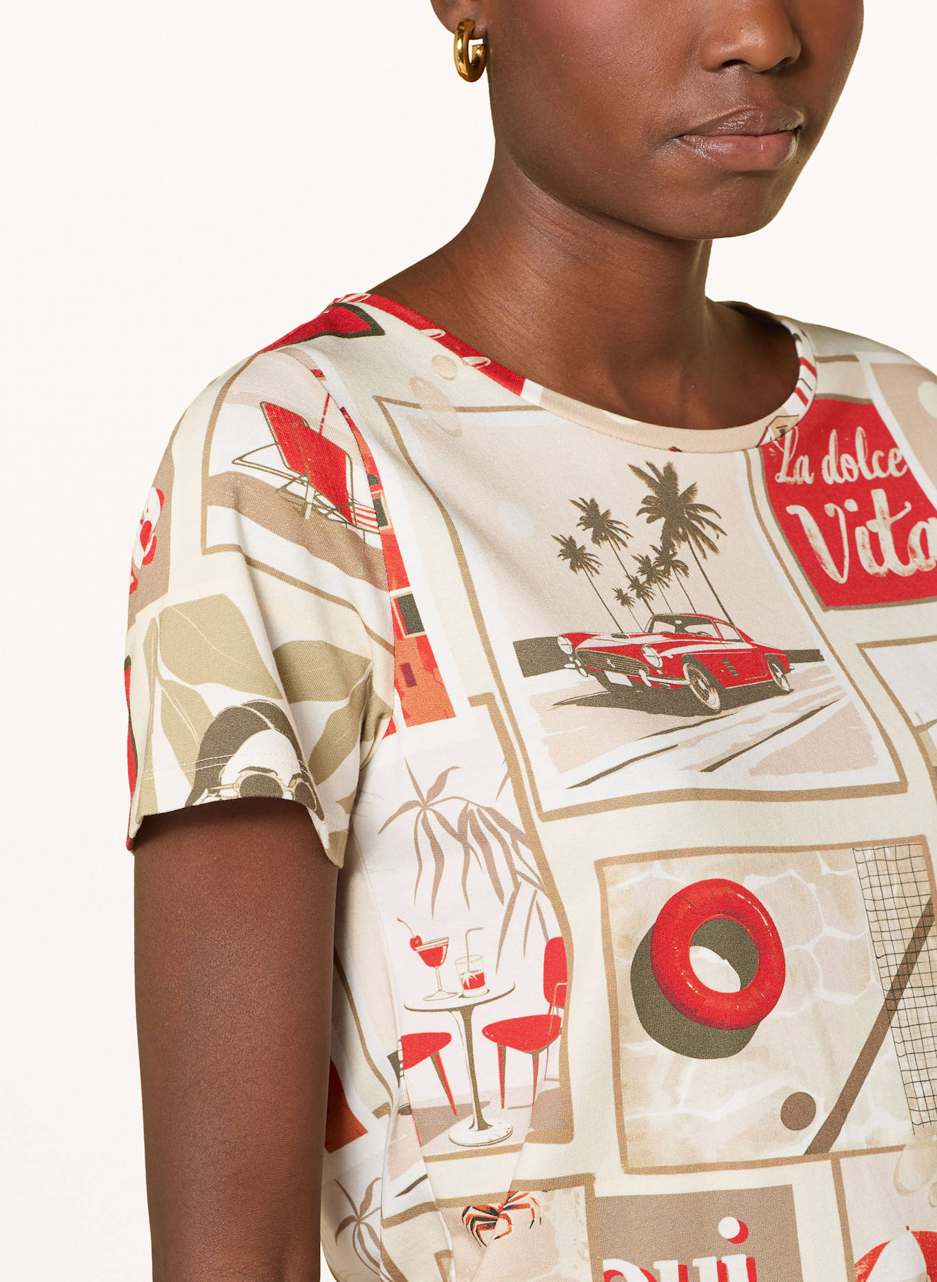 monari T-Shirt: CREME/ BEIGE/ ROT