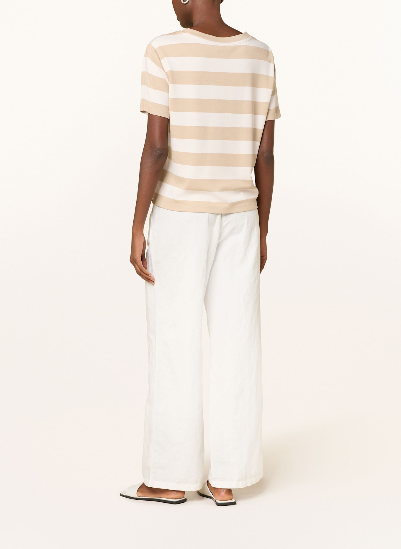 monari T-Shirt mit Schmucksteinen: CREME/ CAMEL