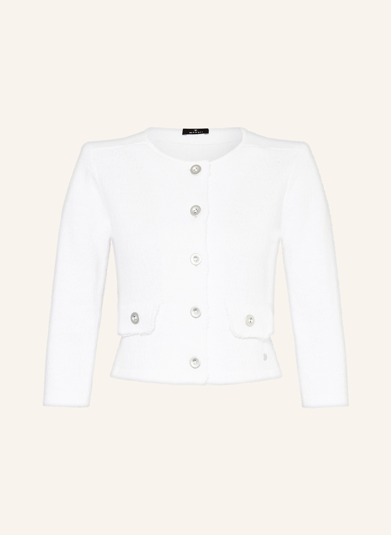 monari Bouclé-Strickjacke: WEISS