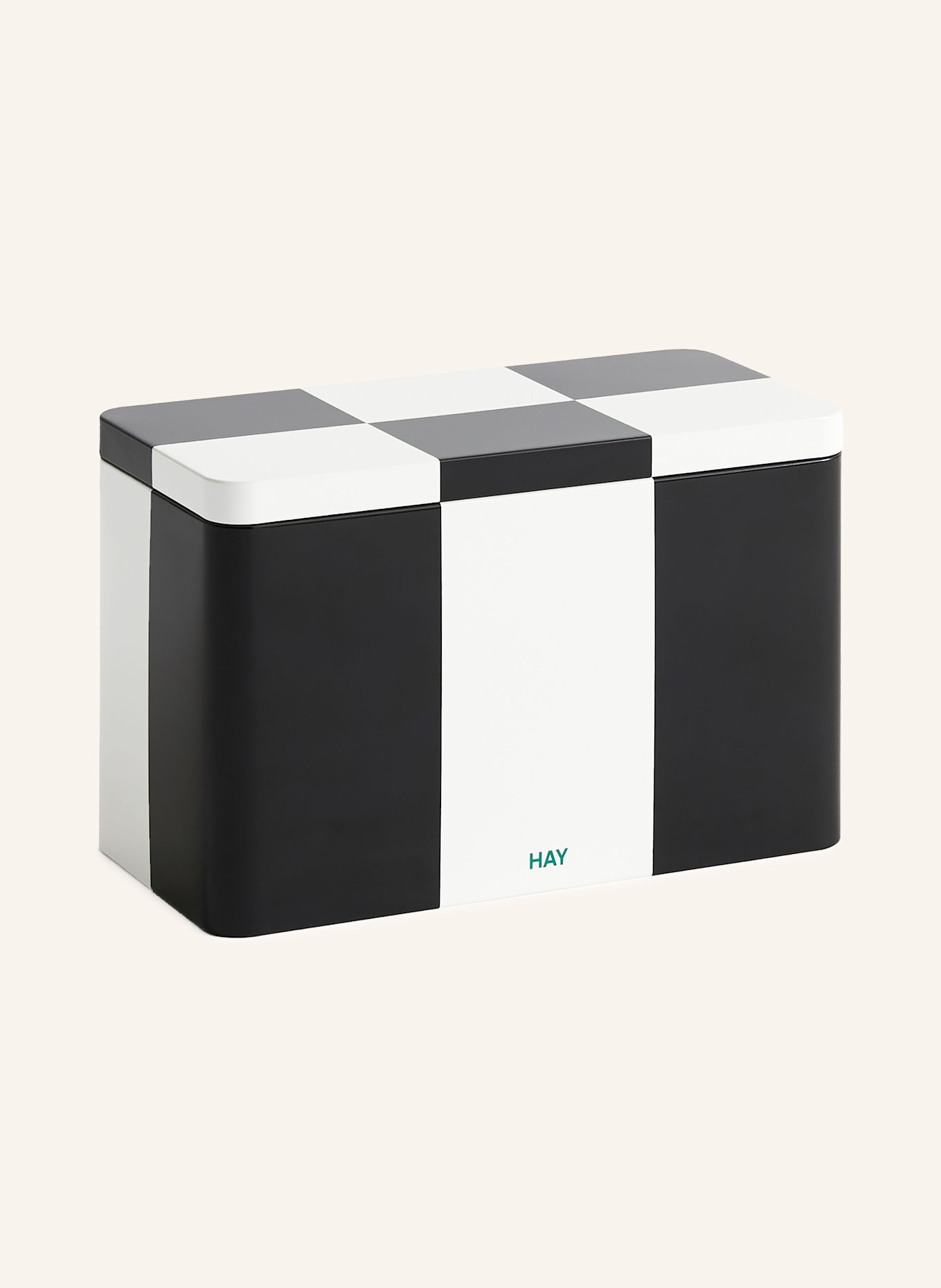 HAY Storage tin TIN MEDIUM: BLACK / WHITE