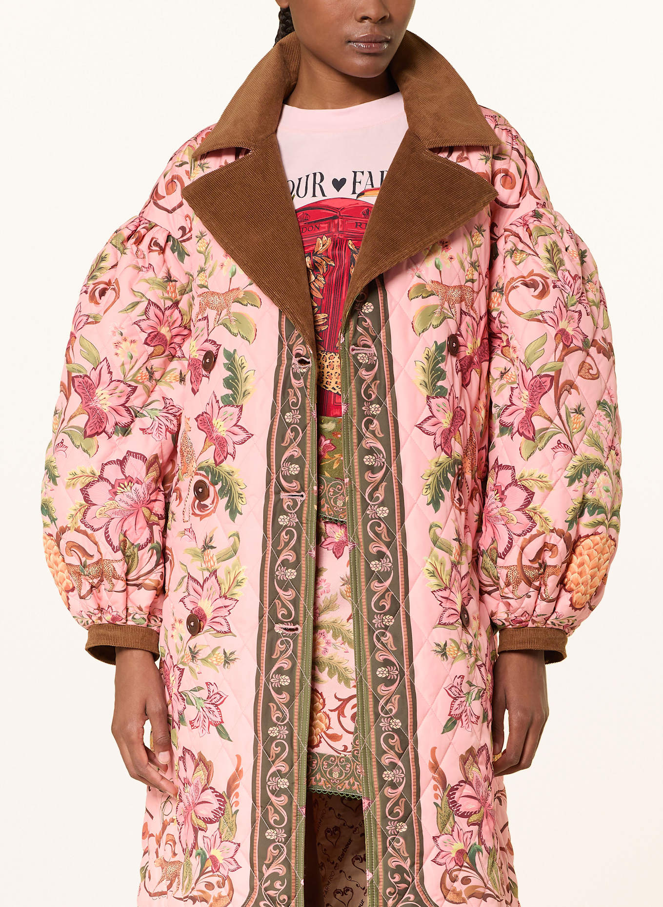 Barbour Steppmantel CAMI QUILT: ROSA / PINK / KHAKI