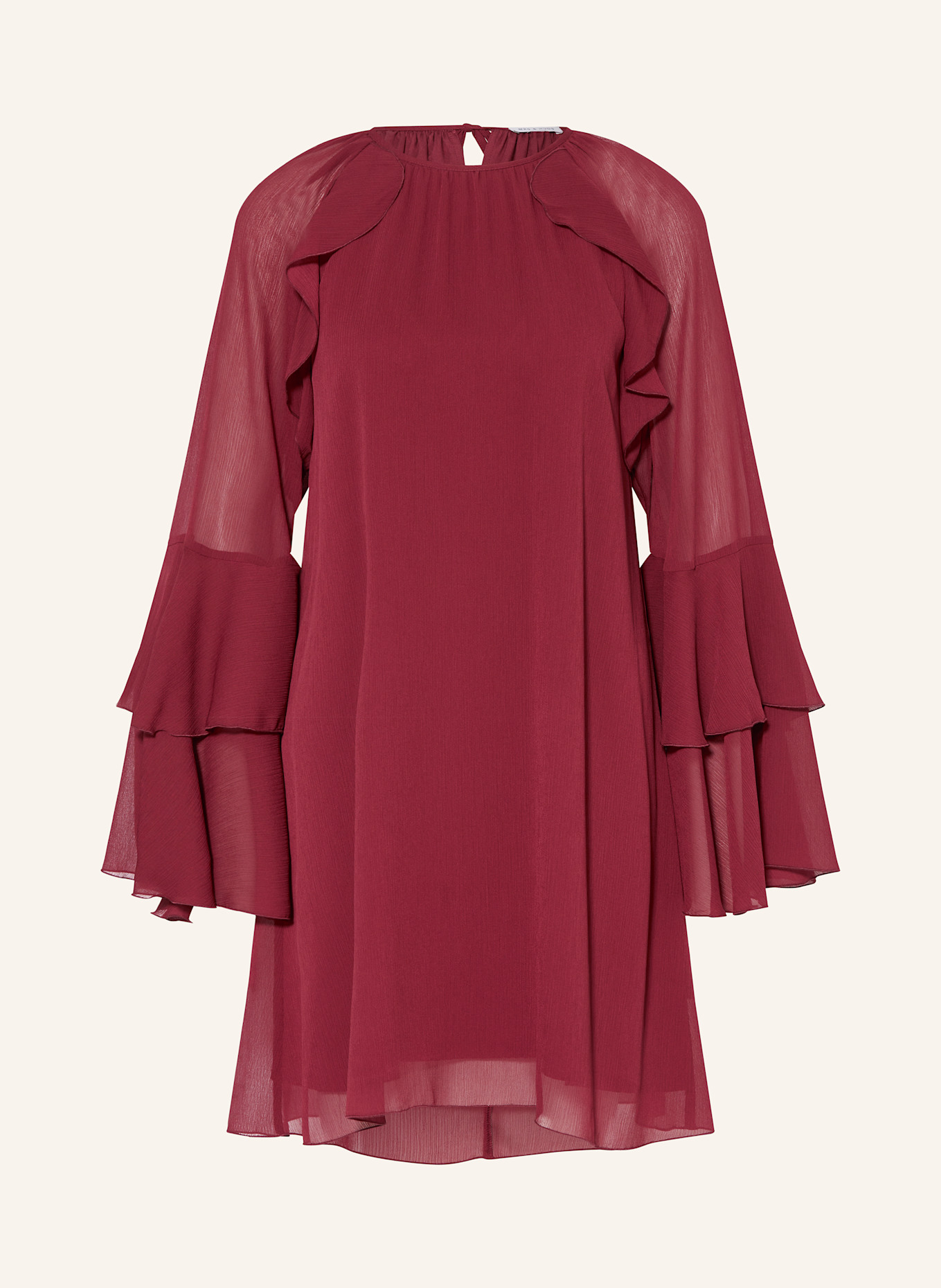 MRS & HUGS Kleid mit Volants: DUNKELROT
