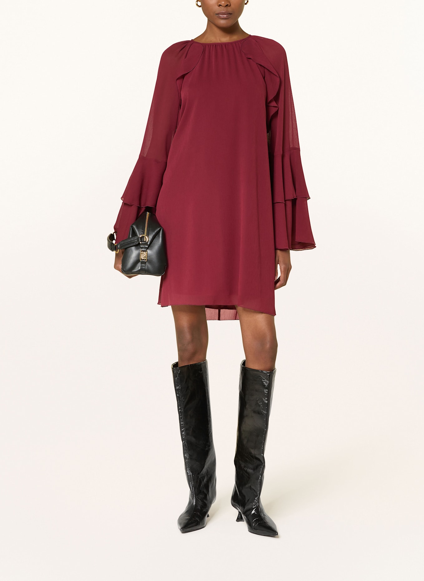 MRS & HUGS Kleid mit Volants: DUNKELROT