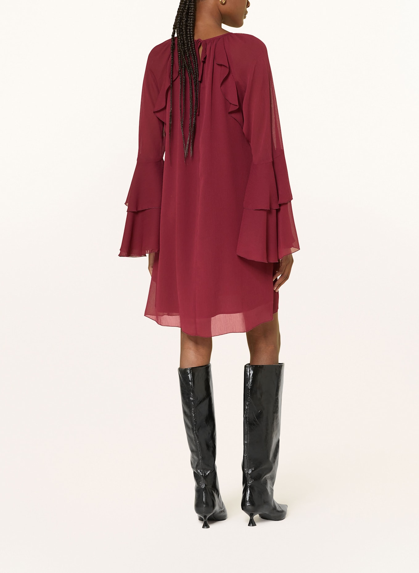 MRS & HUGS Kleid mit Volants: DUNKELROT