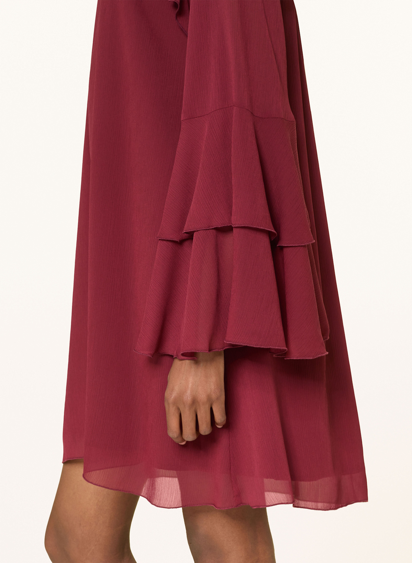 MRS & HUGS Kleid mit Volants: DUNKELROT