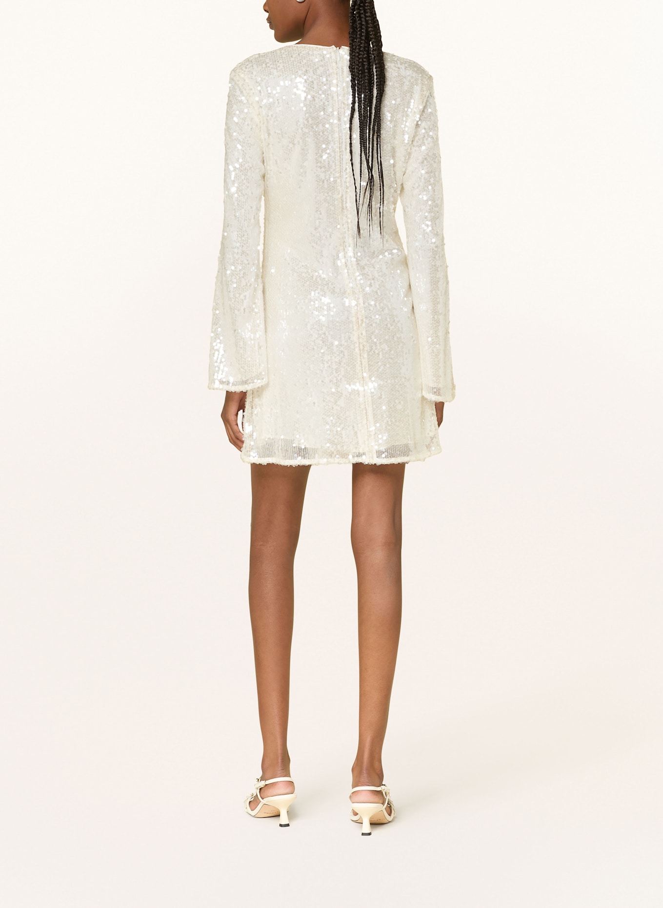 MRS & HUGS Kleid mit Pailletten: ECRU