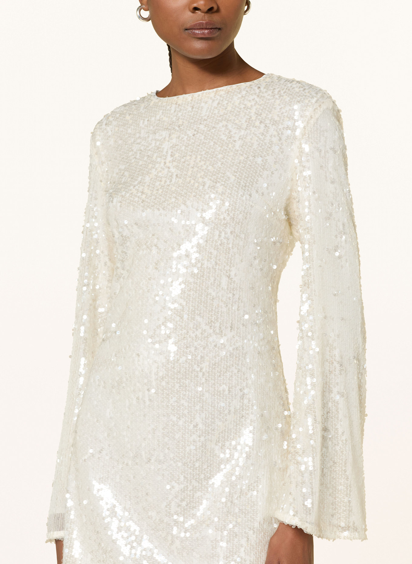 MRS & HUGS Kleid mit Pailletten: ECRU
