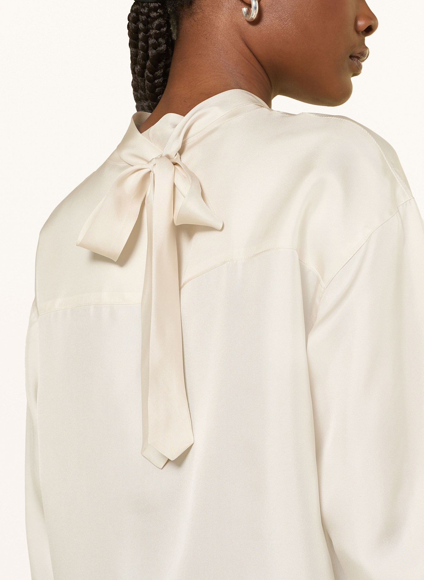 MRS & HUGS Schluppenbluse aus Seide: CREME