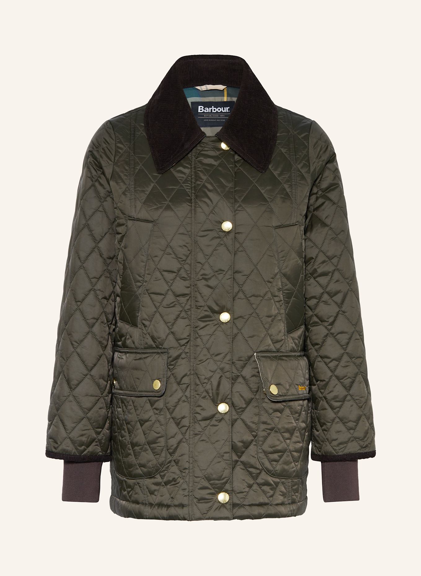 Barbour Steppjacke BEADNEL: DUNKELGRÜN/ DUNKELBRAUN