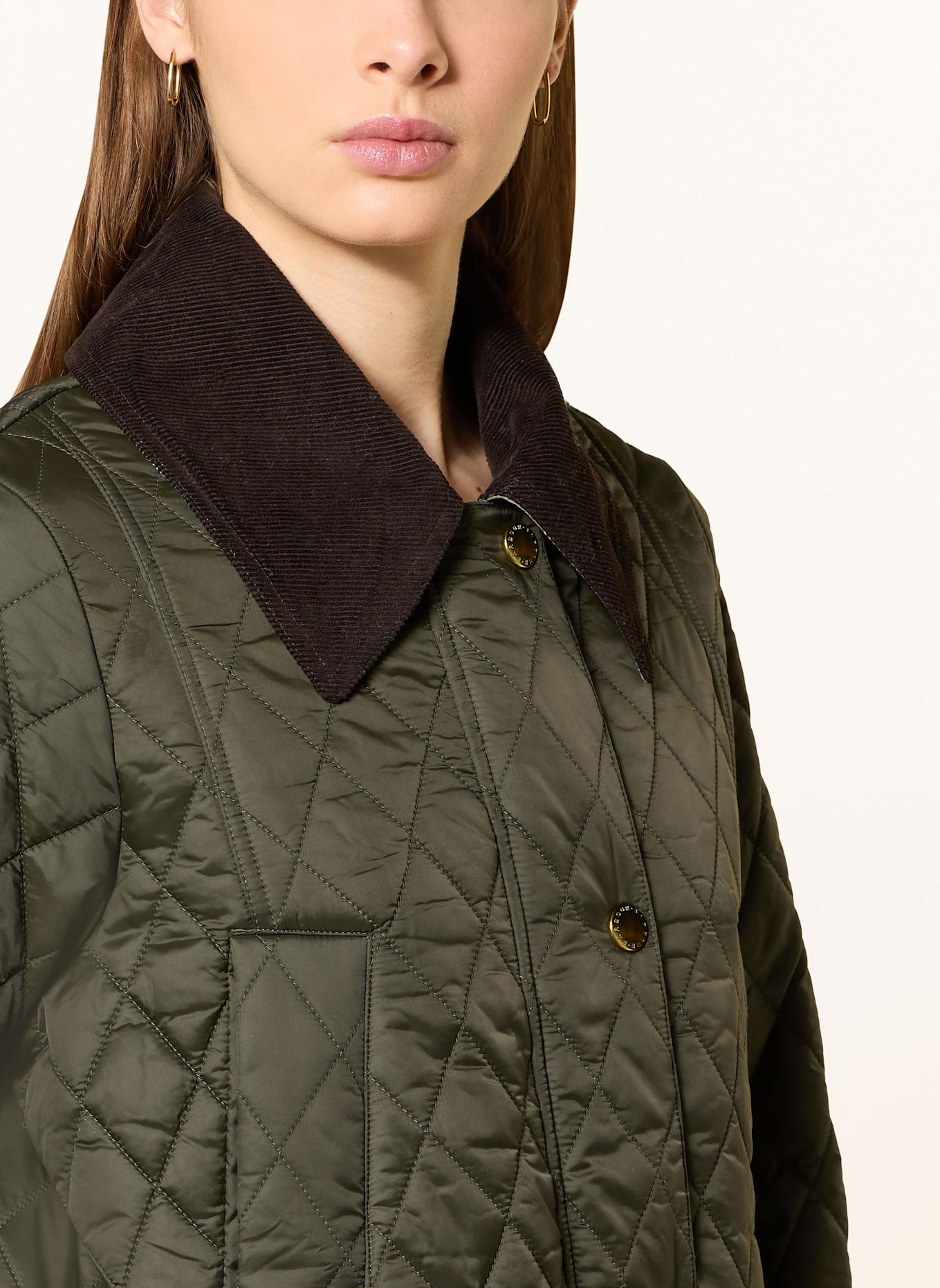 Barbour Steppjacke BEADNEL: DUNKELGRÜN/ DUNKELBRAUN