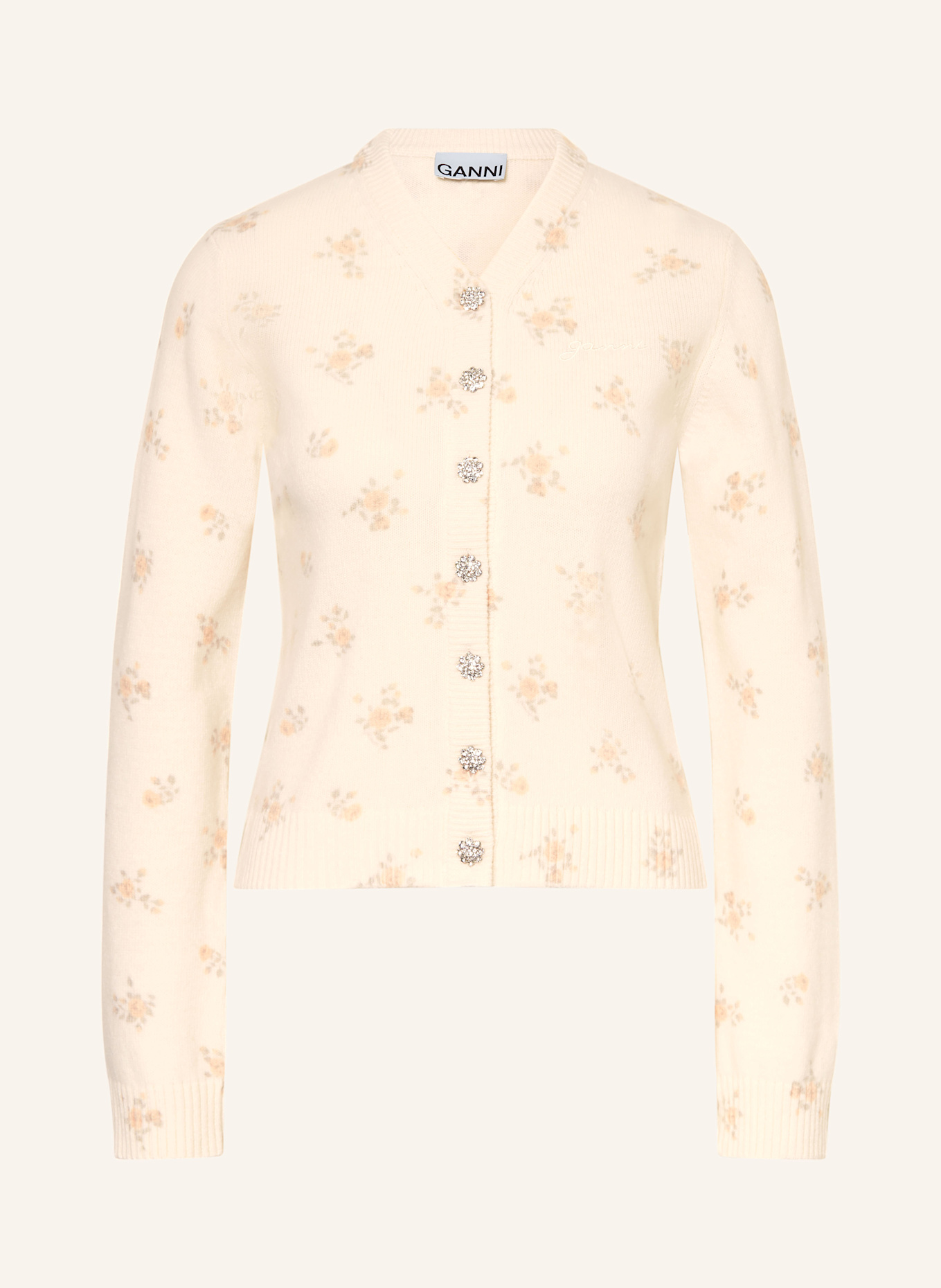 GANNI Strickjacke, Farbe: CREME (Bild 1)