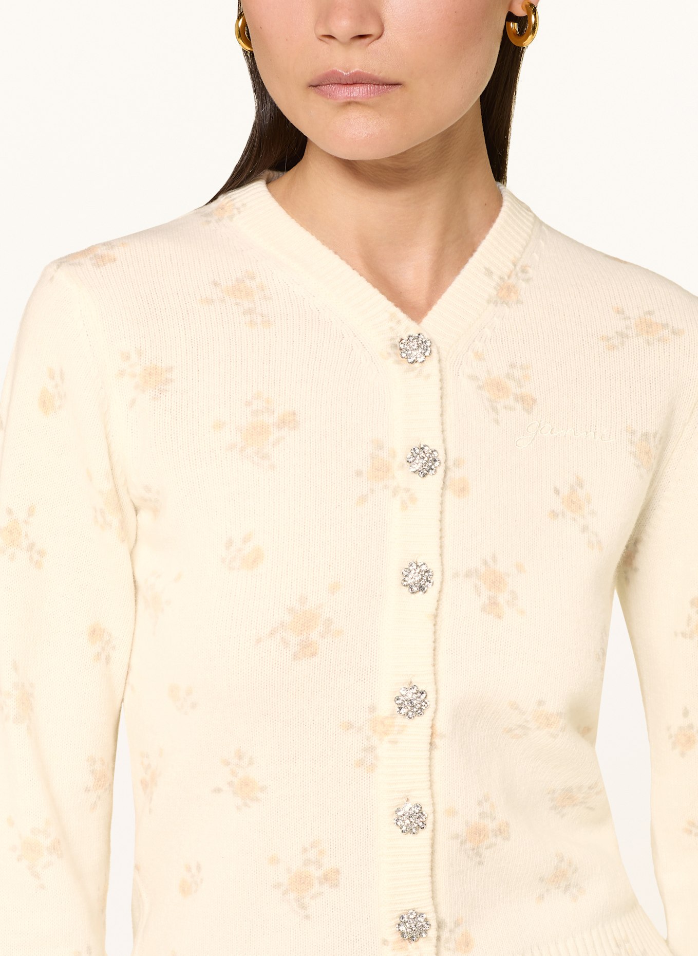 GANNI Strickjacke, Farbe: CREME (Bild 4)