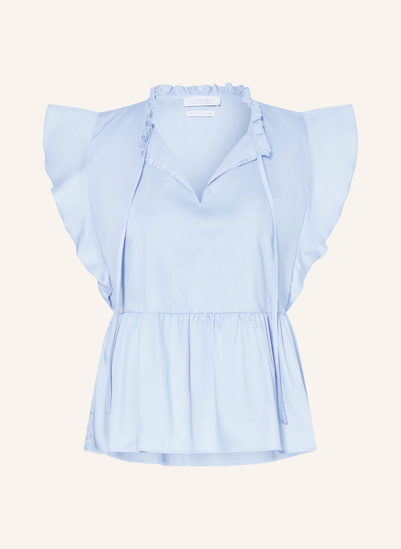 Rich & Royal Blusentop mit Rüschen: HELLBLAU